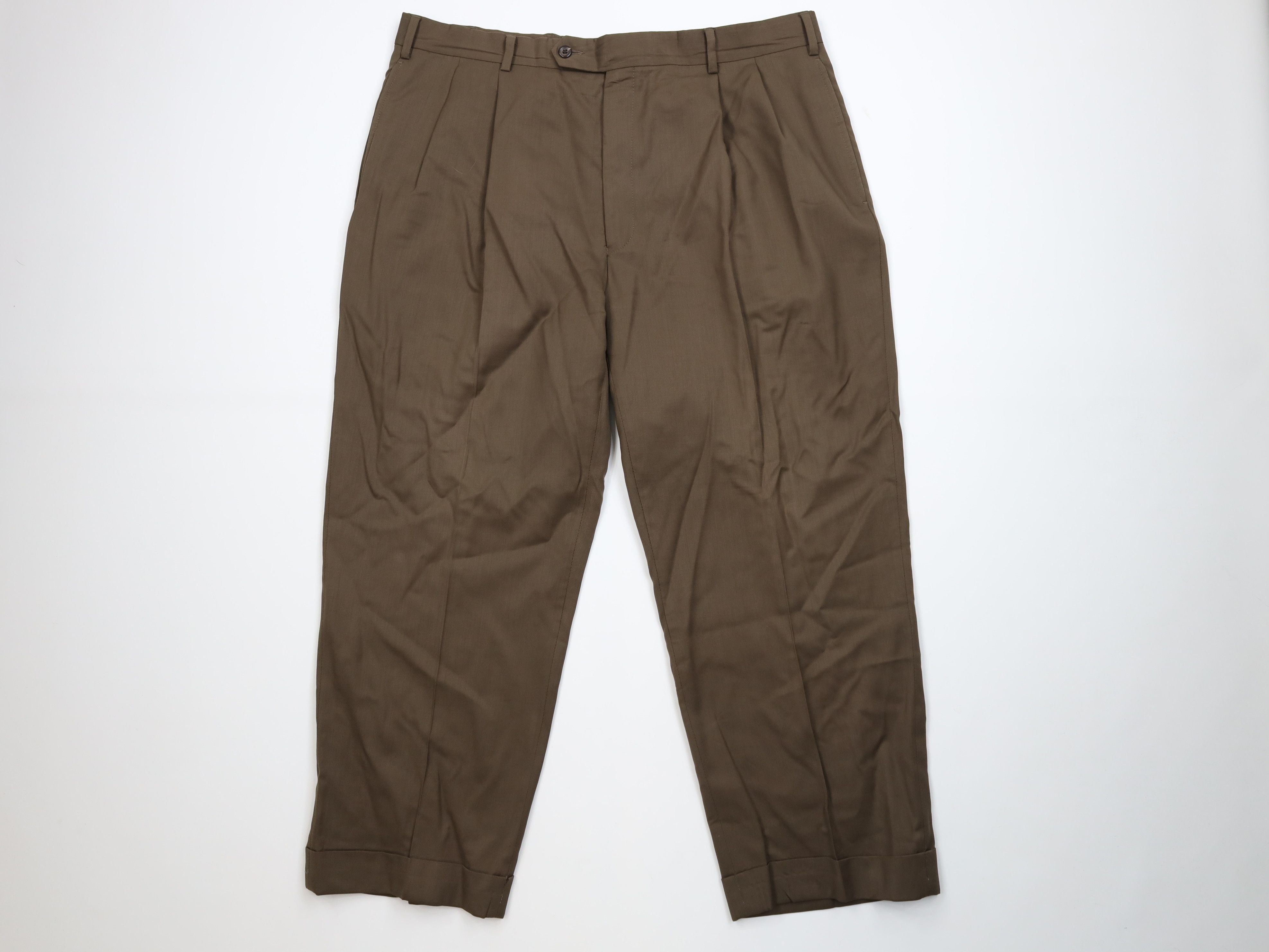 Jos. A. Bank Vintage Jos A Bank Wool Knit Wide Leg Chino Pants Brown Size US 38 / EU 54 - 1 Thumbnail