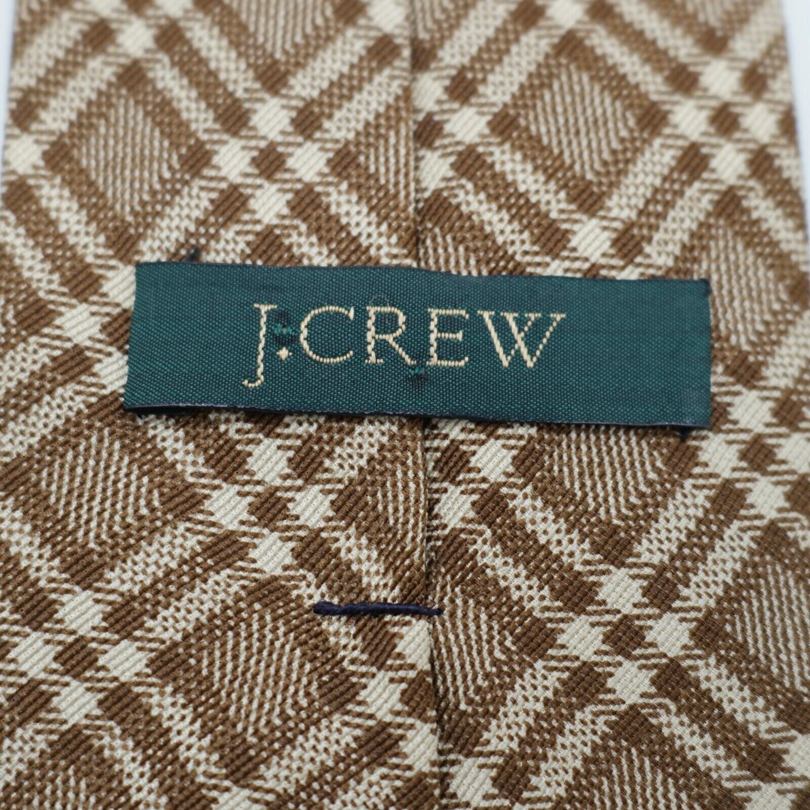 J.Crew J. Crew Glen Plaid Tan Woven Wide Silk Tie Size ONE SIZE - 3 Thumbnail