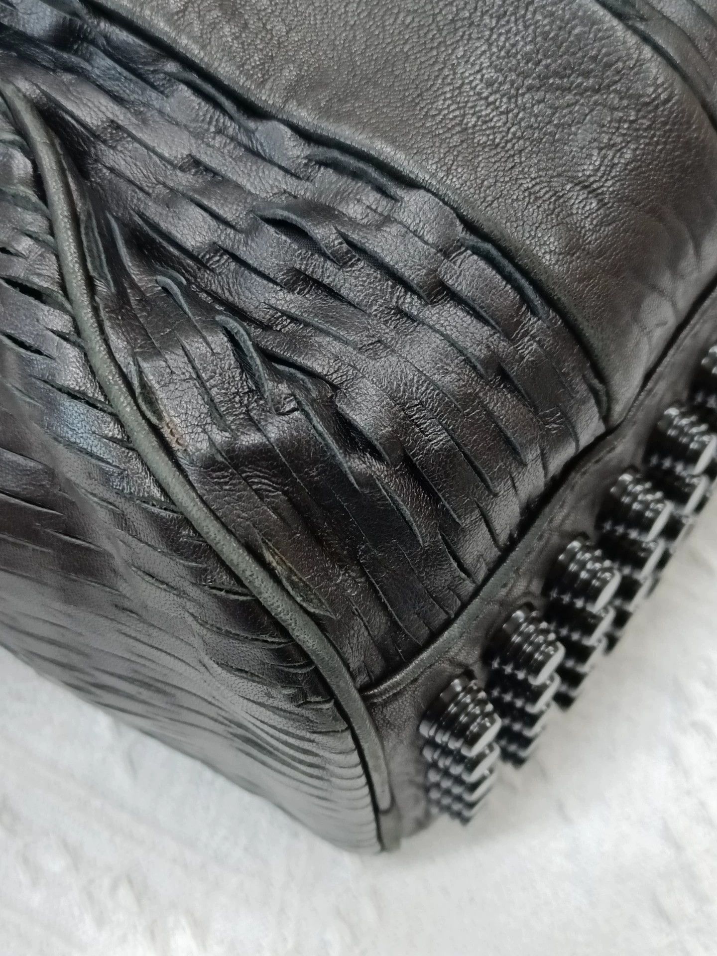 Alexander Wang Alexander Wang Black Fringe-Bottom Studded Handbag Size ONE SIZE - 7 Thumbnail