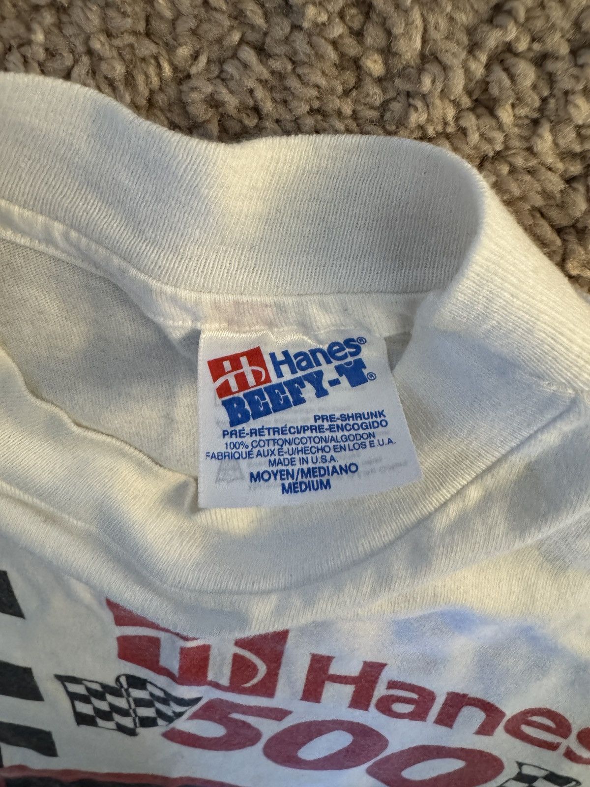 Hanes Vintage 1993 Hanes 500 Martinsville Speedway racing Tee Size US M / EU 48-50 / 2 - 4 Thumbnail