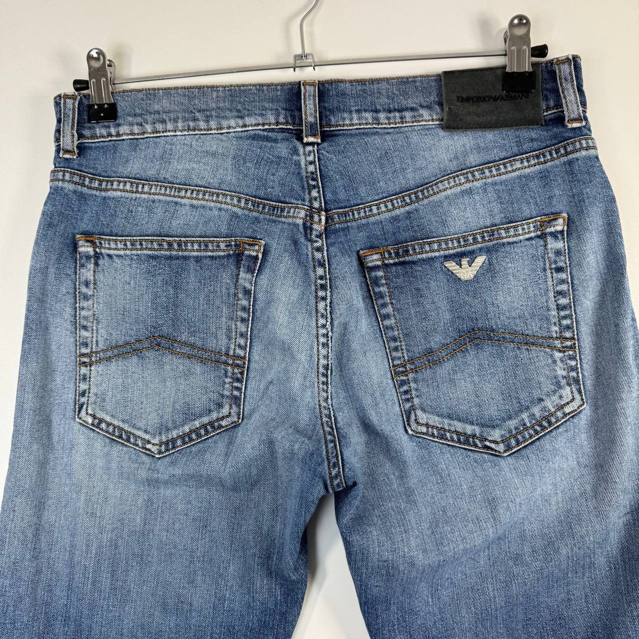 Emporio Armani Emporio Armani Men’s Slim Fit Blue Jeans Designer Denim 29 Size US 29 - 9 Thumbnail