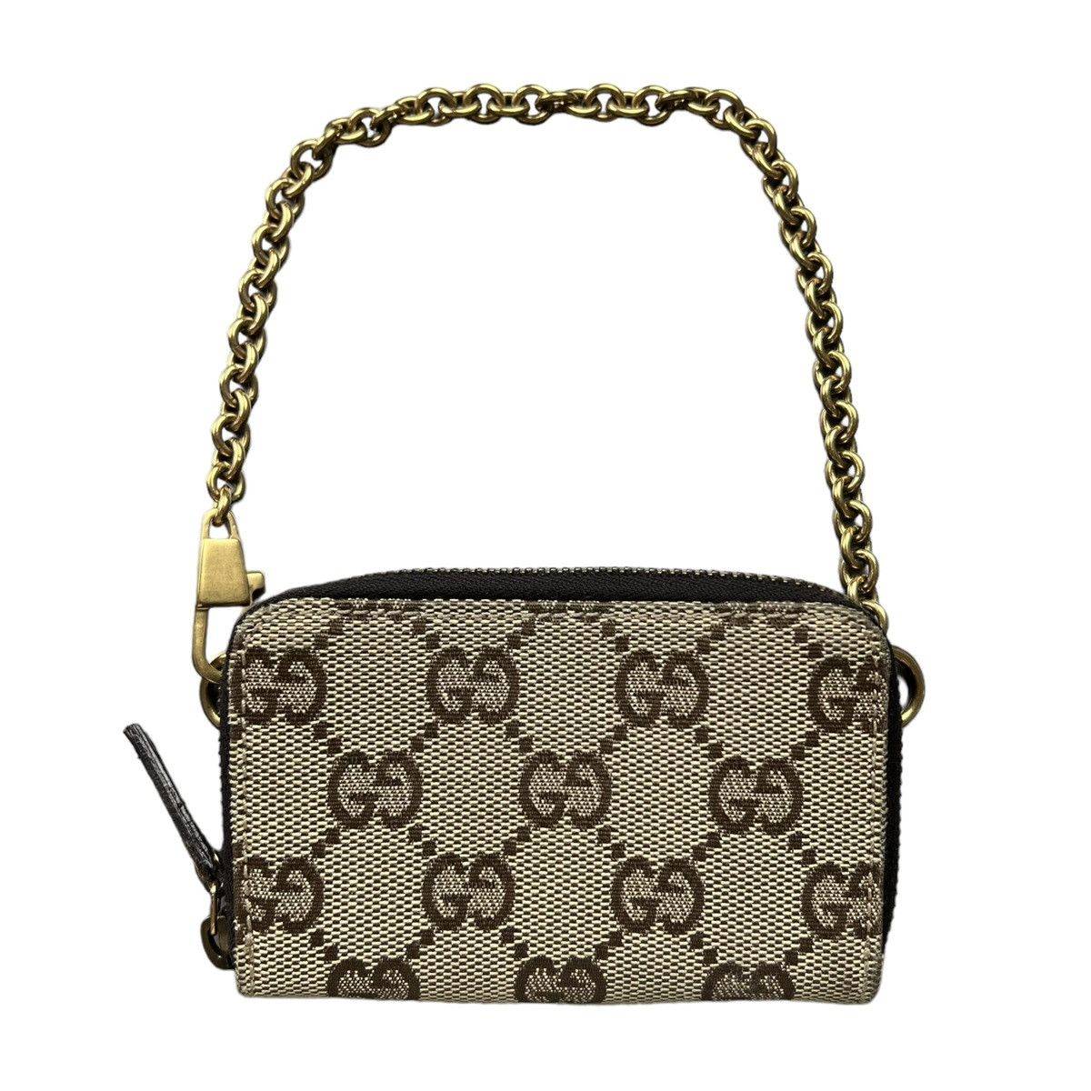 image of Gucci Monogram Key Pouch Wallet Mini Bag in Brown, Women's