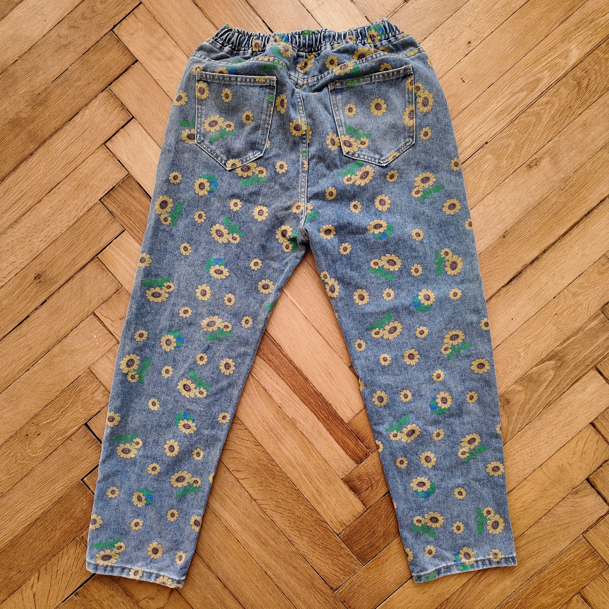 Other Sunflower Print Denim Pants Stretch Waist W30 Size US 30 / EU 46 - 3 Thumbnail
