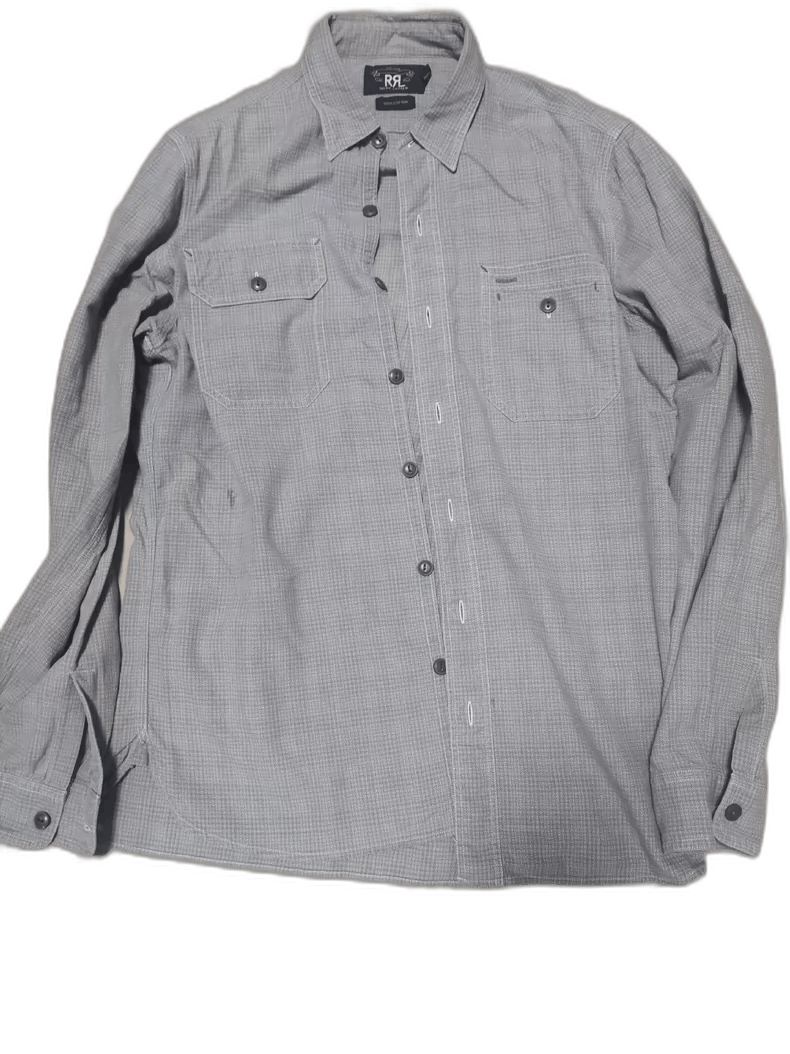 RRL Gray Plaid Long Sleeve Shirt