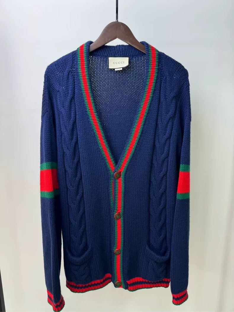 Gucci Gucci Red and blue knitted cardigan jacket 2502-Nextarrow Size US XXL / EU 58 / 5 - 1 Thumbnail