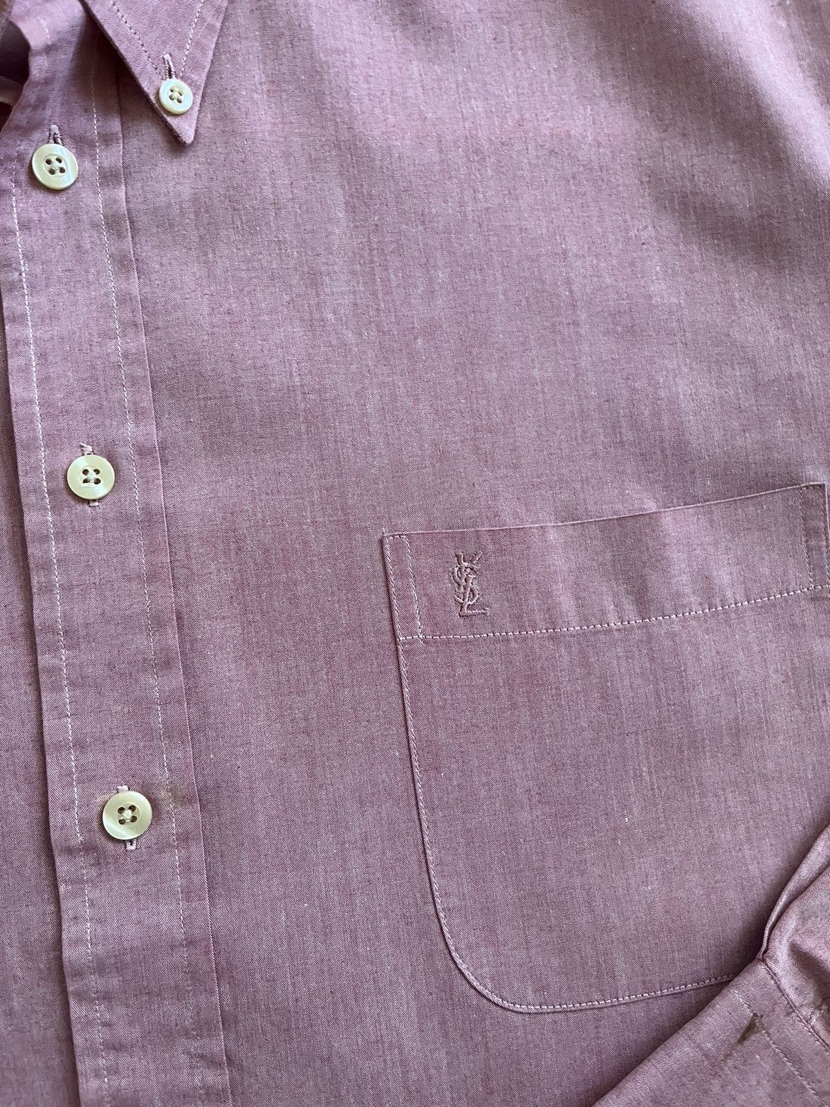 Saint Laurent Paris × Yves Saint Laurent Yves Saint Laurent Vintage Classic Shirt L Size US L / EU 52-54 / 3 - 6 Thumbnail
