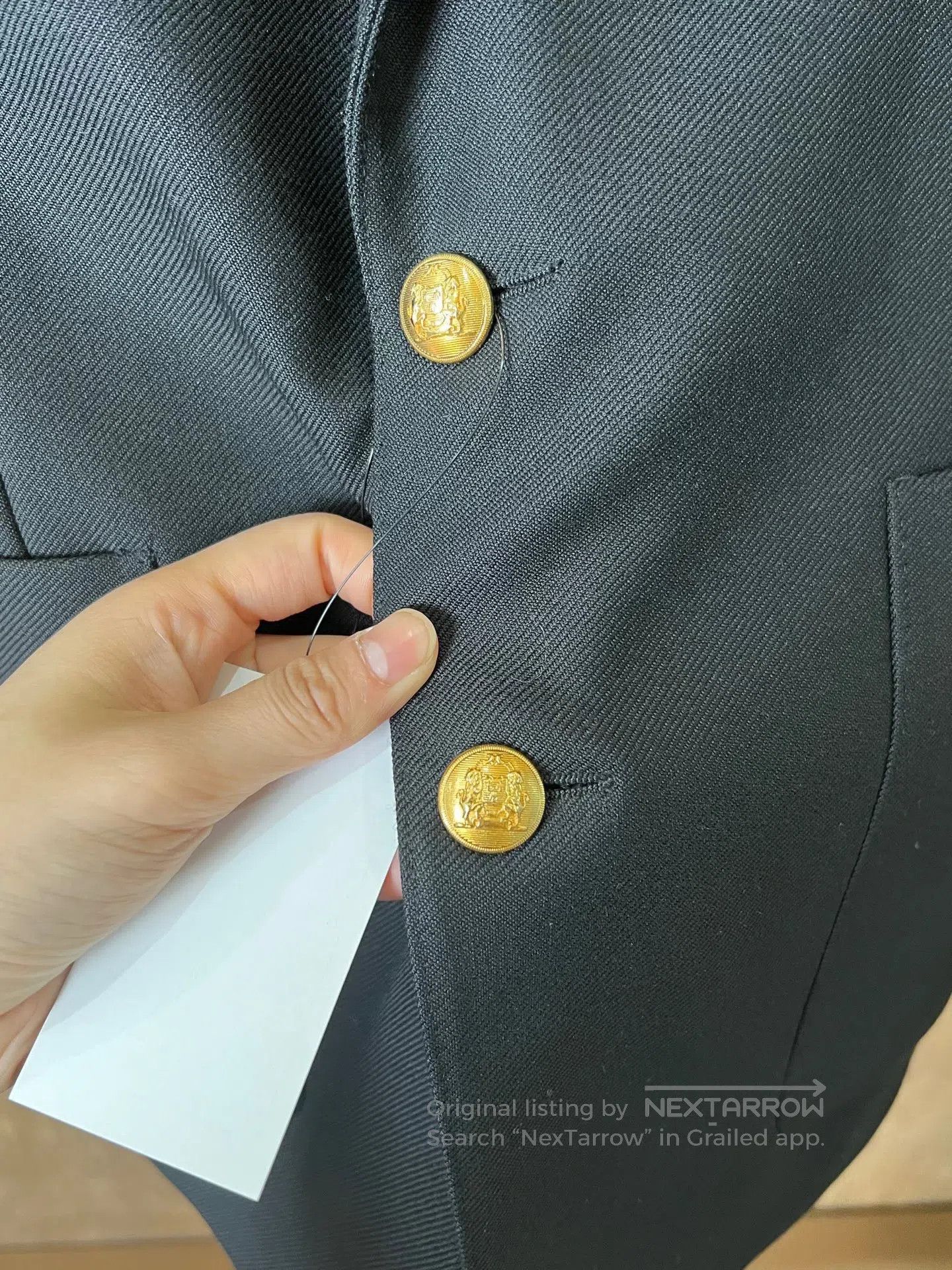 Celine CELINE Gold Button Two-Button Blazer| Size 36R - 3 Thumbnail