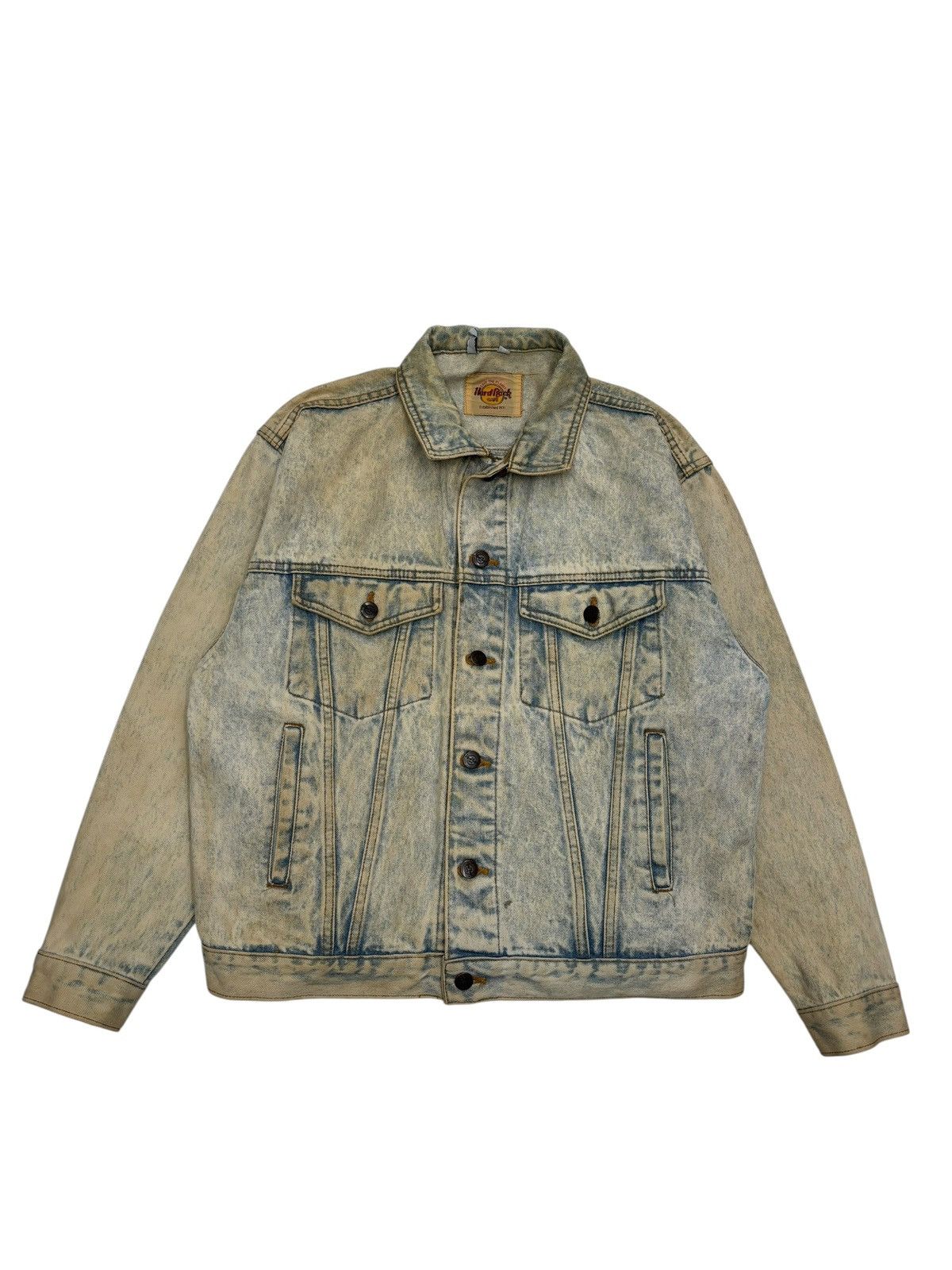 Hard Rock Cafe 🔥VINTAGE HARD ROCK CAFE NEW YORK ACID MUD WASH DENIM JACKET Size US M / EU 48-50 / 2 - 2 Thumbnail