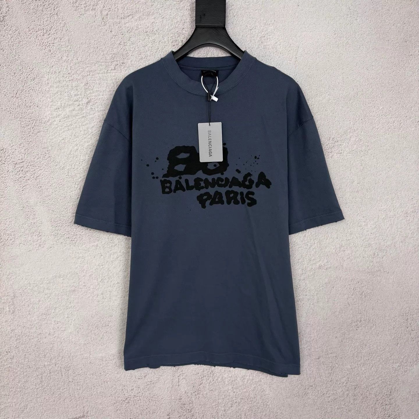 Balenciaga Balenciaga BLCG Splatter Logo Casual SS Tee Blue M Size M / US 6-8 / IT 42-44 - 1 Thumbnail