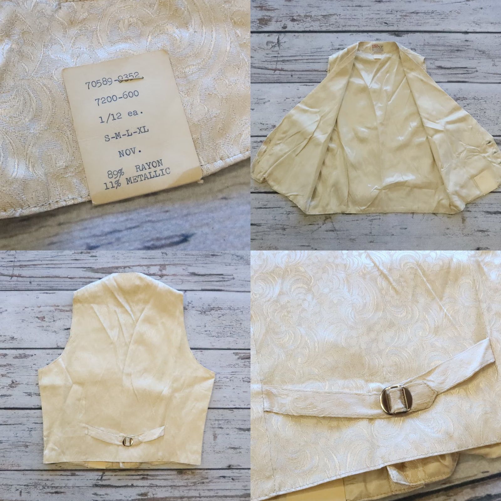 Levi's Vintage Levis Vest Short Horn Western Wear Vest M White 60s Deadstock Pre-owned Mens Size US 31 - 8 Thumbnail