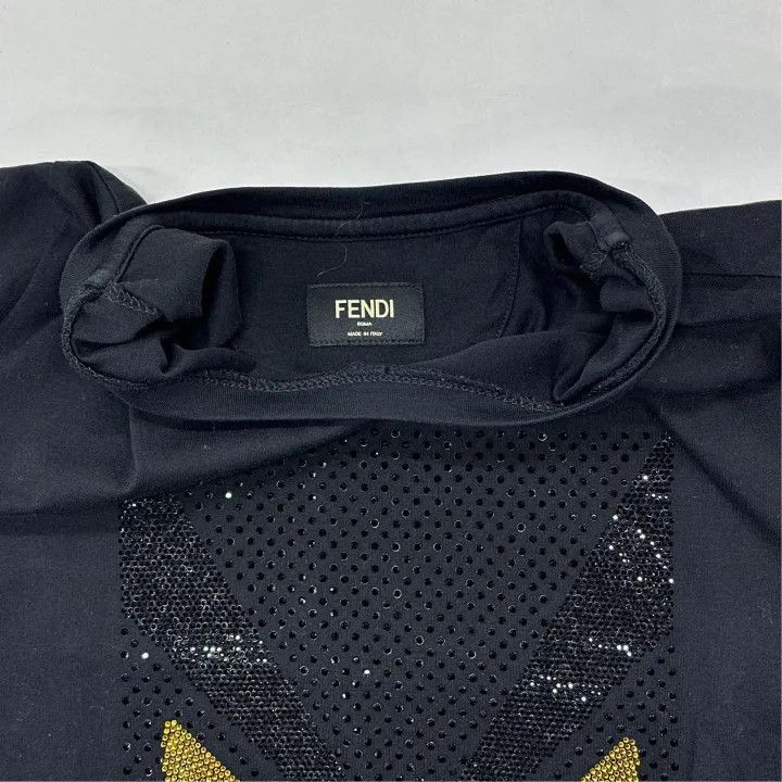 Fendi Fendi Black Monster Eyes Embroidered T-shirt -2507 Size US L / EU 52-54 / 3 - 4 Thumbnail