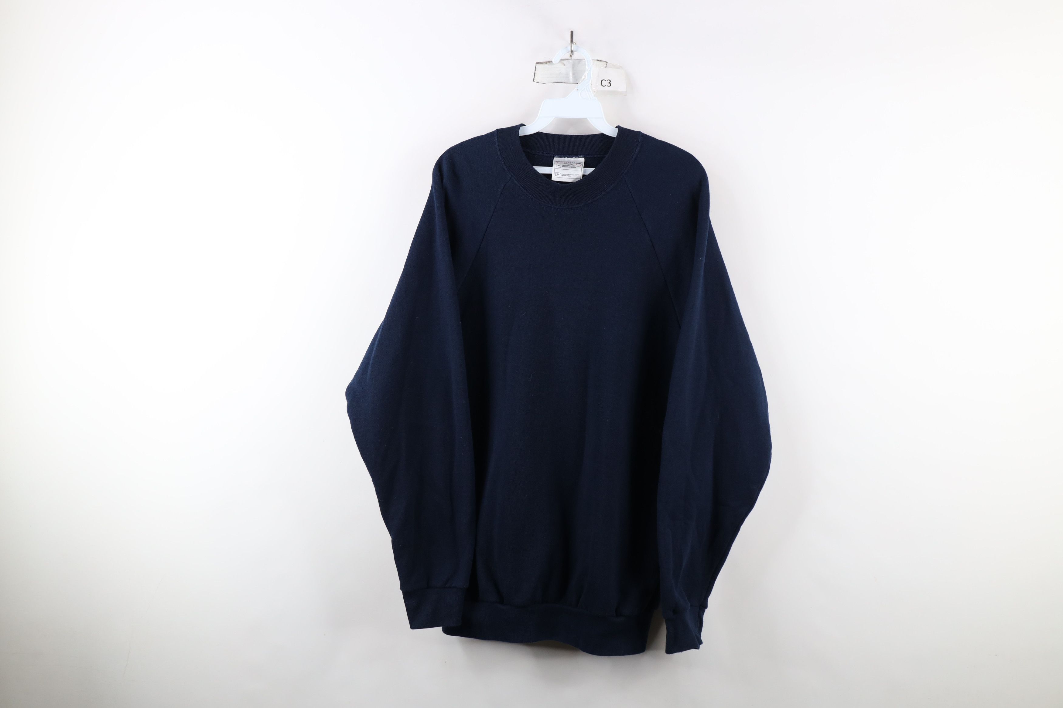 Vintage Vintage 90s Streetwear Heavyweight Crewneck Sweatshirt Blue Size US XL / EU 56 / 4 - 1 Thumbnail