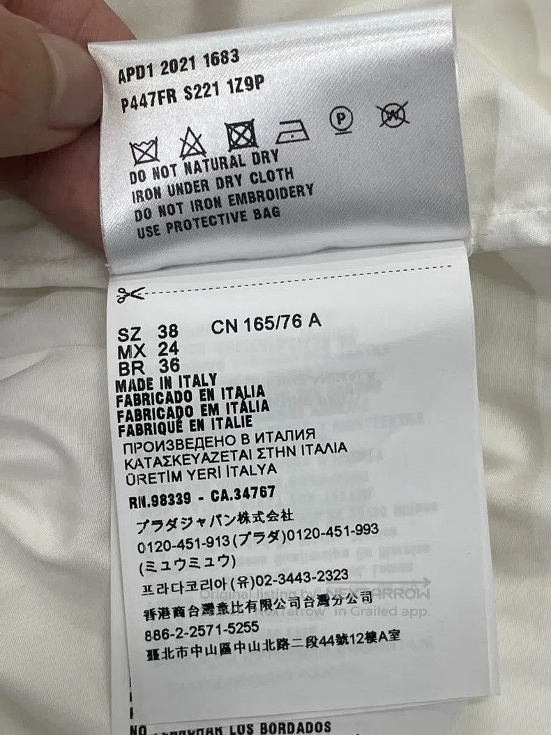 Prada Prada White letter logo short long-sleeved shirt Size XS / US 0-2 / IT 36-38 - 6 Thumbnail