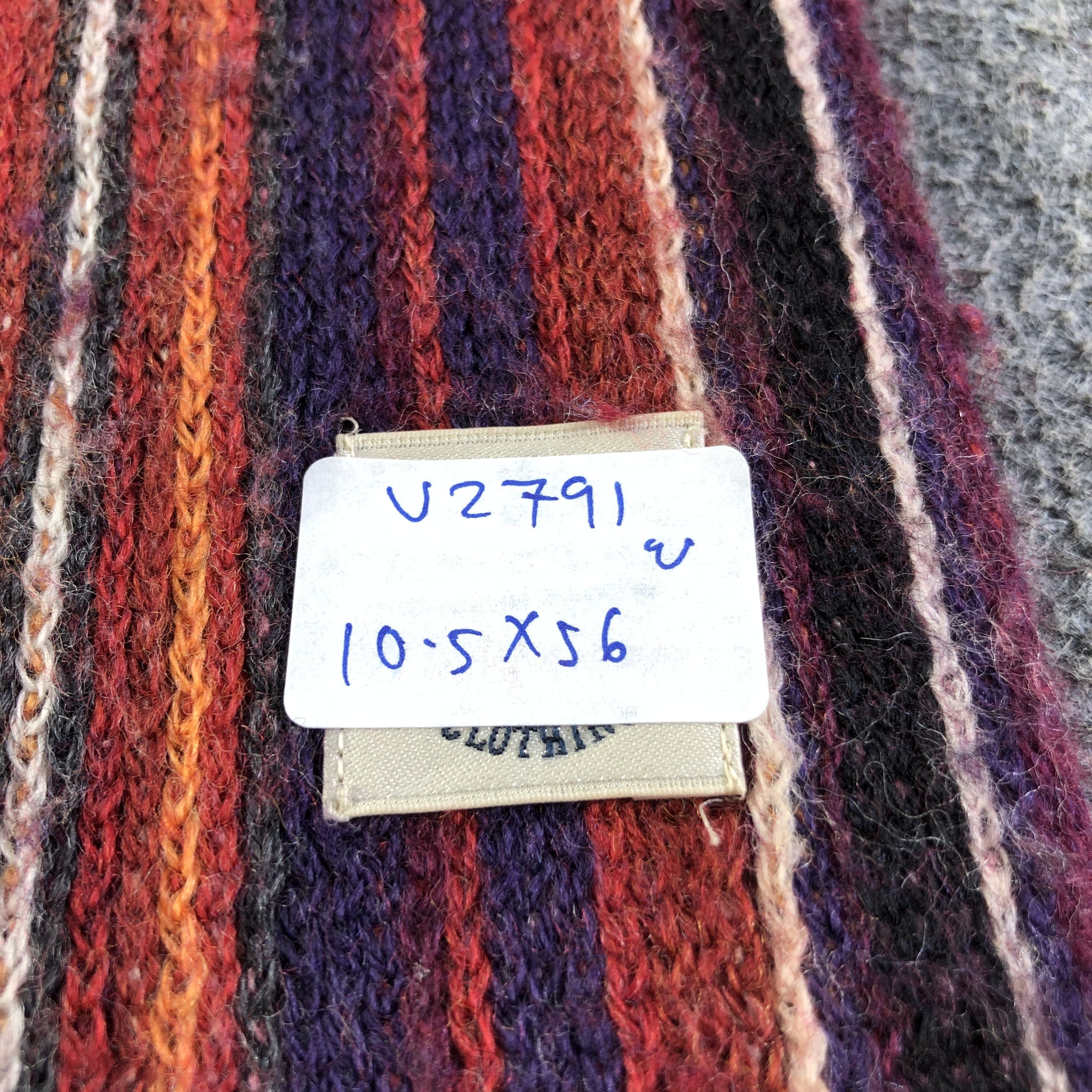 R.Newbold R.Newbold Striped Wool Scarf Muffler Neckwear V2791 Size ONE SIZE - 8 Thumbnail