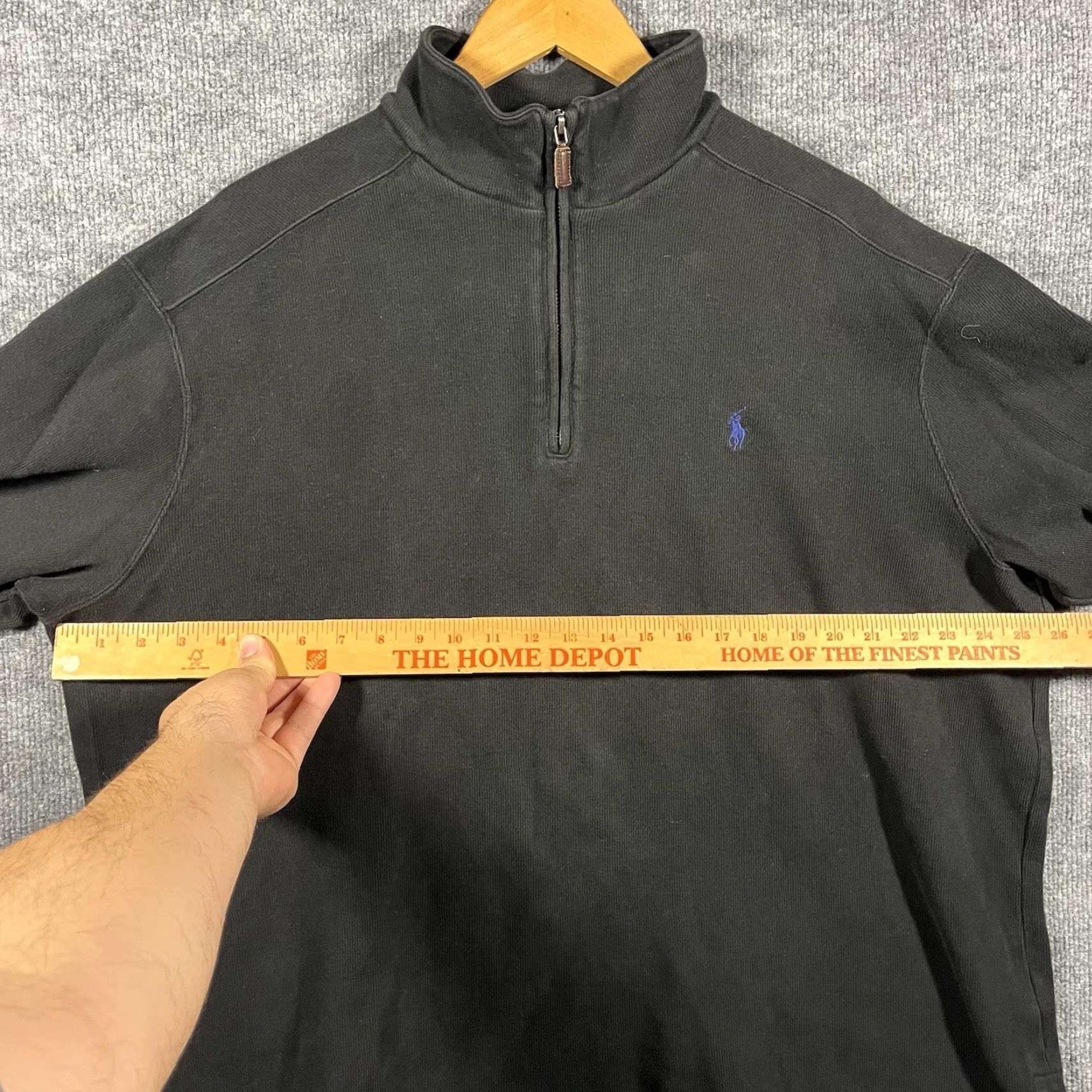 Polo Ralph Lauren Polo Ralph Lauren Estate Rib Sweater Mens XL Black 1/4 Zip Mock Neck Pullover Knit Cotton Quarter Zip Vtg Size US XL / EU 56 / 4 - 4 Thumbnail