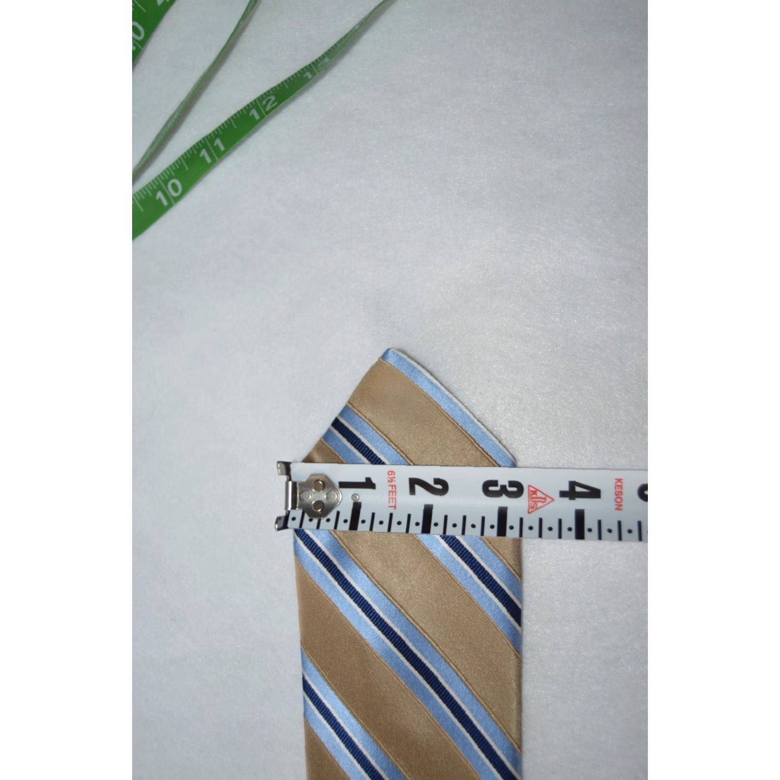 Tommy Hilfiger Tommy Hilfiger Tie 100% Silk Blue Bronze Stripe Vintage Tie Men Size ONE SIZE - 2 Thumbnail