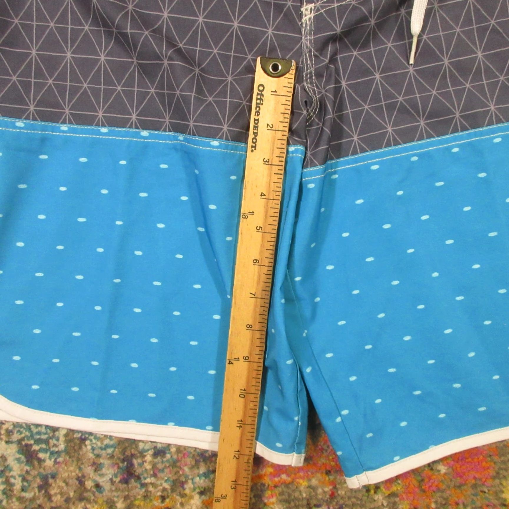 Mossimo Mossimo Board Shorts Mens 36 Multicolor Striped Lightweight Quick Dry Back Pocket Drawstring Size US 36 / EU 52 - 6 Thumbnail
