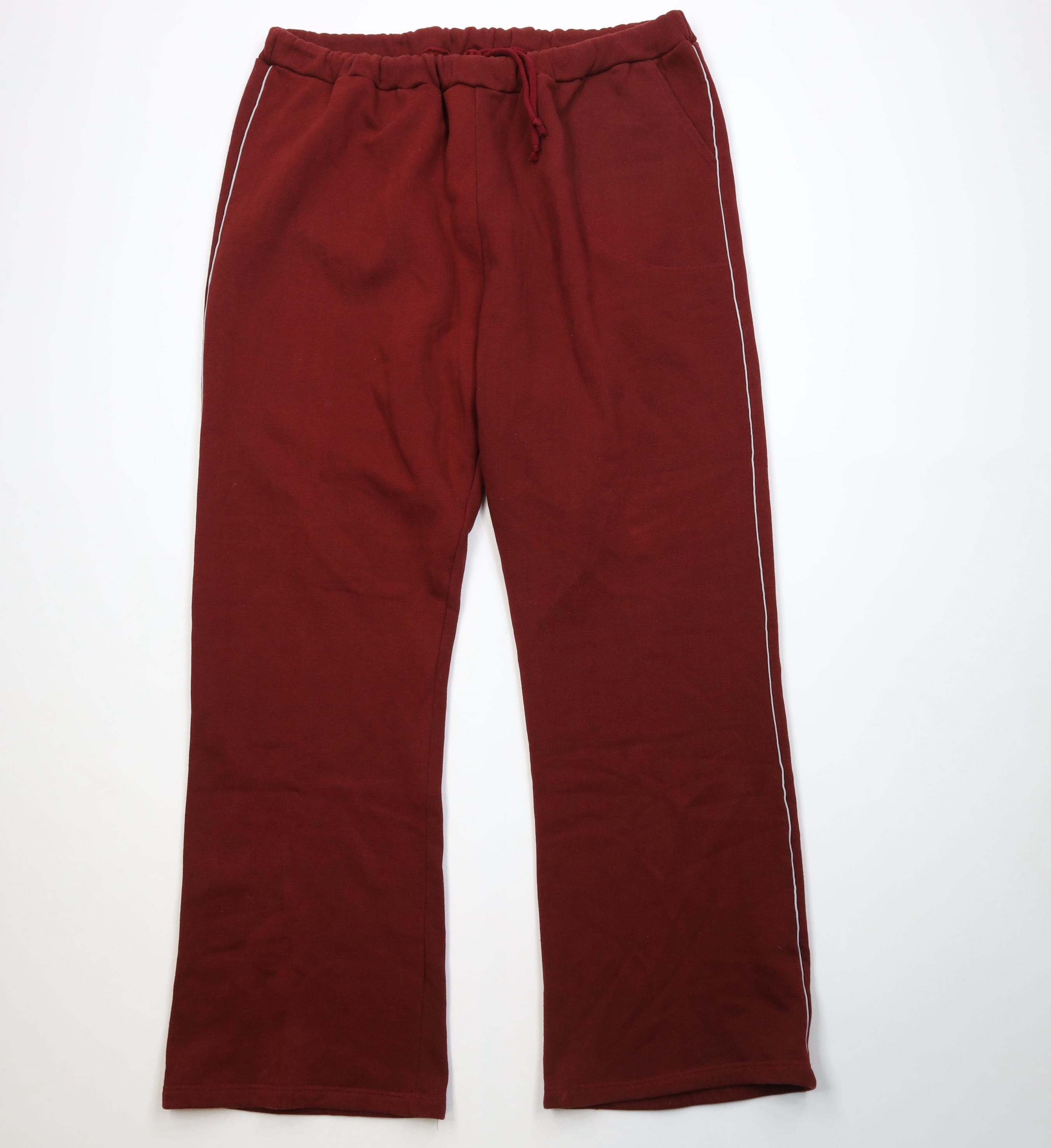 Vintage Vintage 70s 80s Streetwear Flared Wide Leg Sweatpants Red Size US 40 / EU 56 - 1 Thumbnail