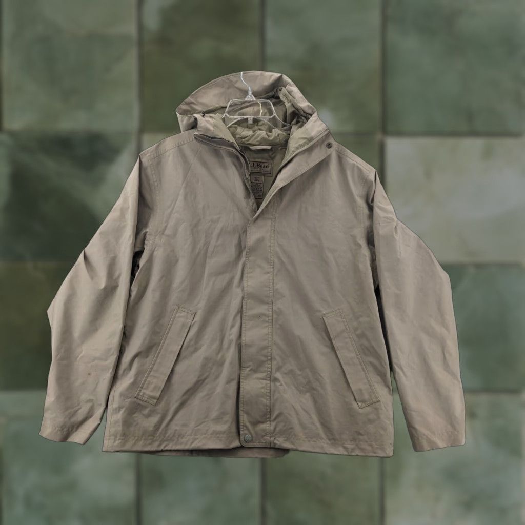 Vintage LL Bean Jacket Mens Large Beige Full Zip Up Windbreaker Coat Shirt? Size US L / EU 52-54 / 3 - 1 Thumbnail