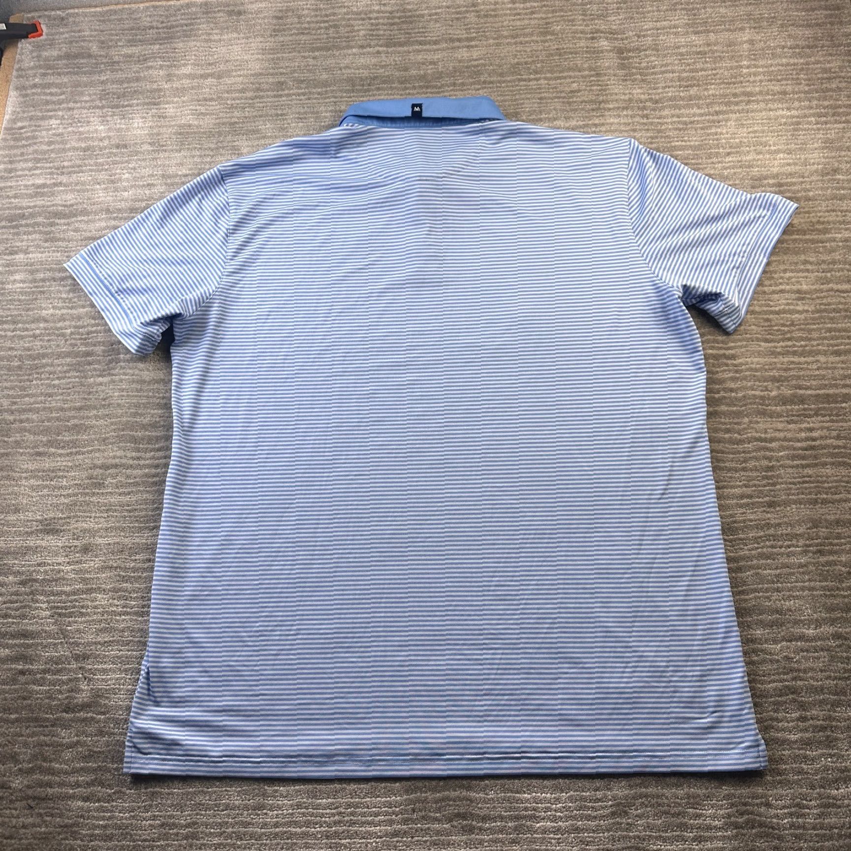 Mizzen+Main Mizzen+Main Polo Shirt Mens 2XL Blue Stripe Trim Fit Stretch Performance Golf Rugby Short Sleeve Collared Button 2XL Mens Size US XXL / EU 58 / 5 - 2 Thumbnail