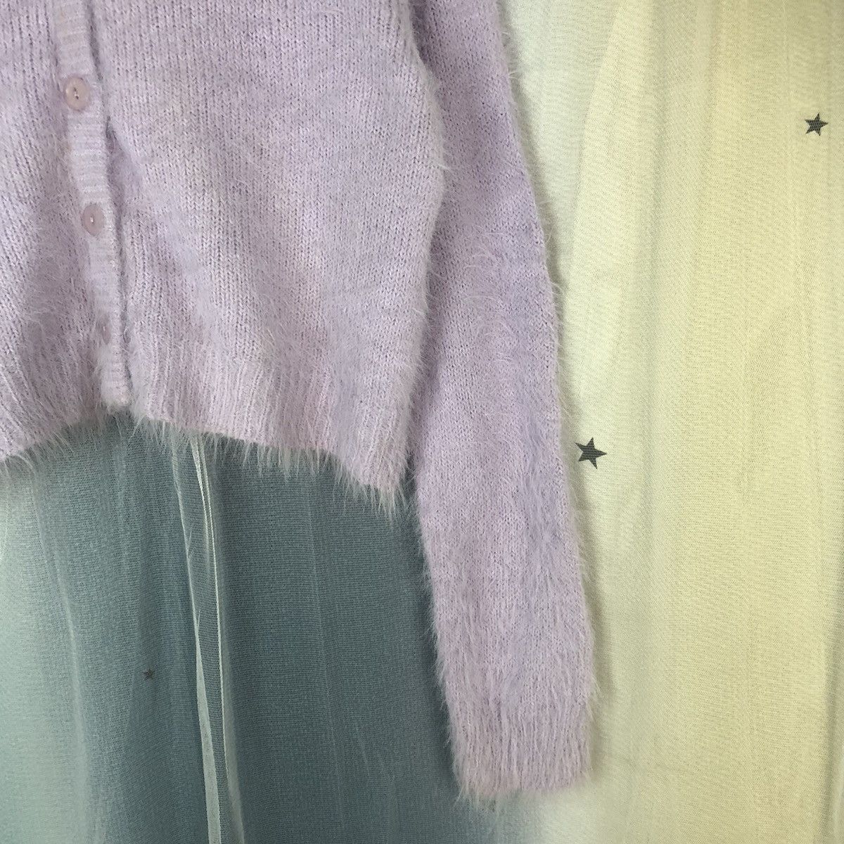 Aran Isles Knitwear × Homespun Knitwear × Japanese Brand Zootie Des Sucettes Purple Mohair Cardigan #908 Size M / US 6-8 / IT 42-44 - 5 Thumbnail