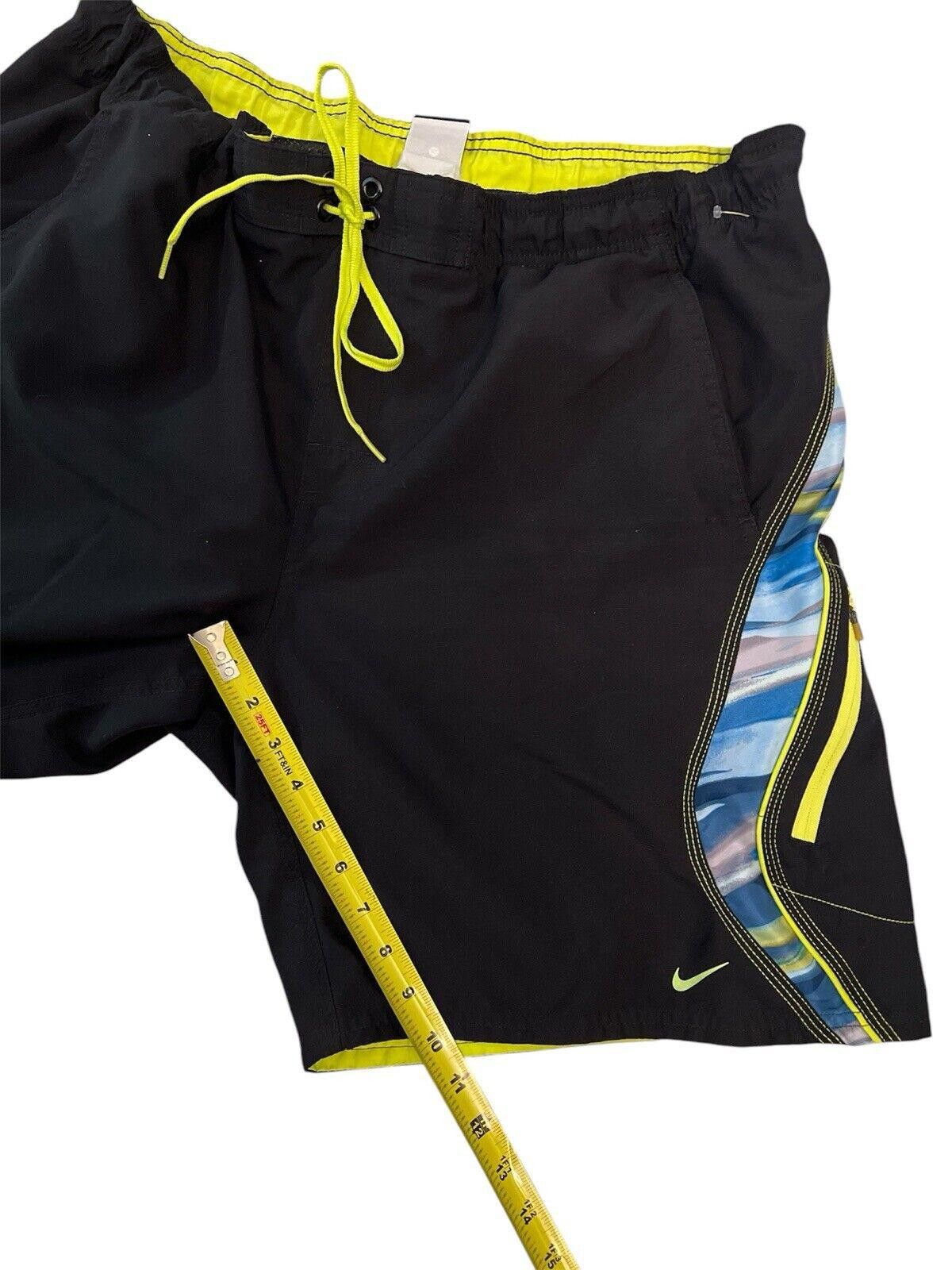 Nike Nike Swim Trunks Adult Large Black Yellow Drawstring Size US 34 / EU 50 - 5 Thumbnail