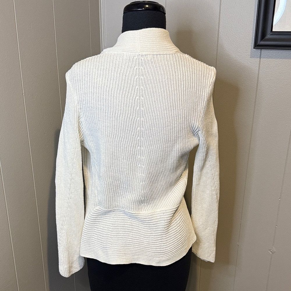 Brunello Cucinelli Brunello Cucinelli Women’s Medium White Knit Cardigan with Size M / US 6-8 / IT 42-44 - 6 Thumbnail