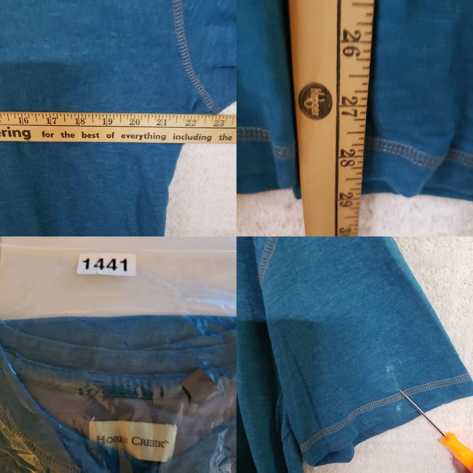 Vintage Hobbs Creek Large Mens Turquoise Henley Shirt Size US L / EU 52-54 / 3 - 9 Thumbnail