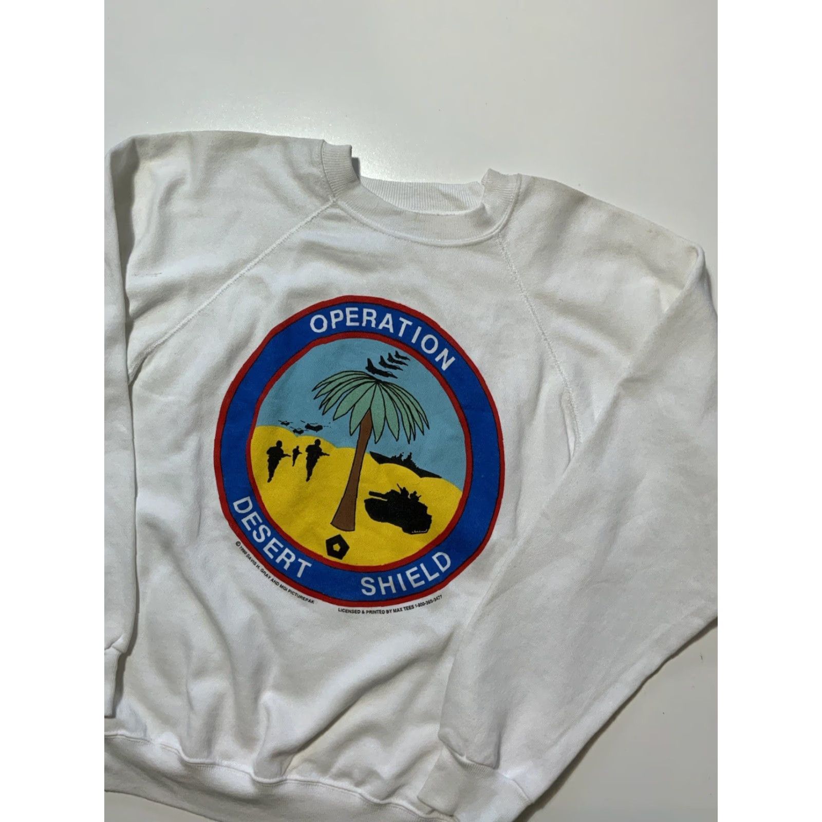 Hanes VINTAGE Operation Desert Storm Pursuit Of Peace Flags Military Sweatshirt L Size US L / EU 52-54 / 3 - 4 Thumbnail