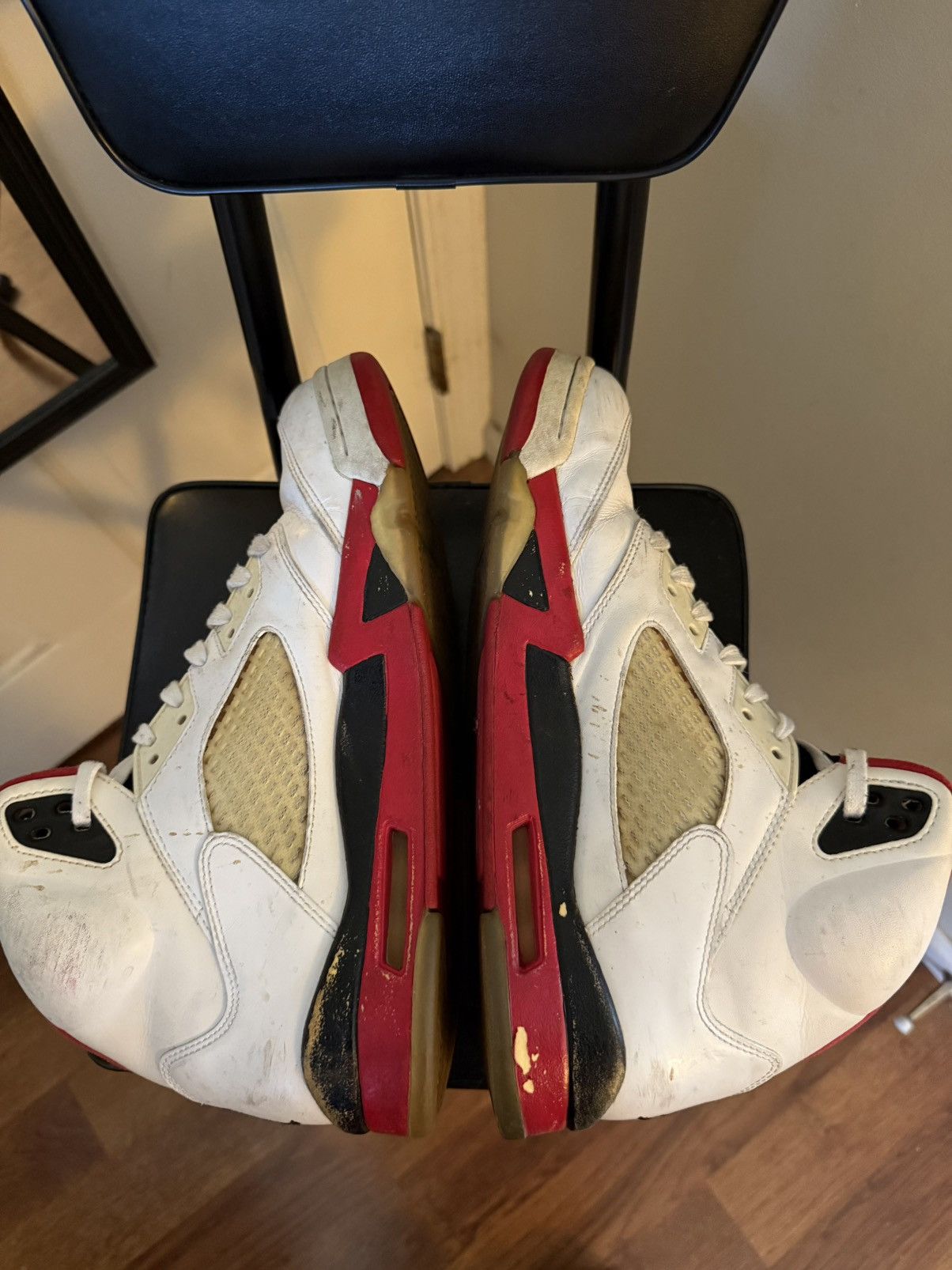 Jordan Brand × Nike Jordan 5 Retro Fire Red Black Tongue (2013) Size US 10.5 / EU 43-44 - 6 Thumbnail