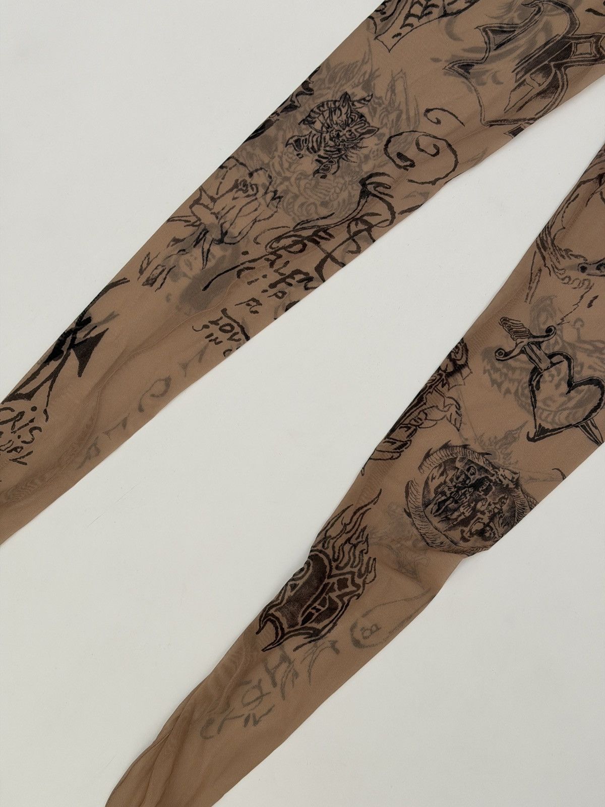 Balenciaga Balenciaga Mesh Tattoo Leggings Pants Beige Size 26" / US 2 / IT 38 - 7 Thumbnail