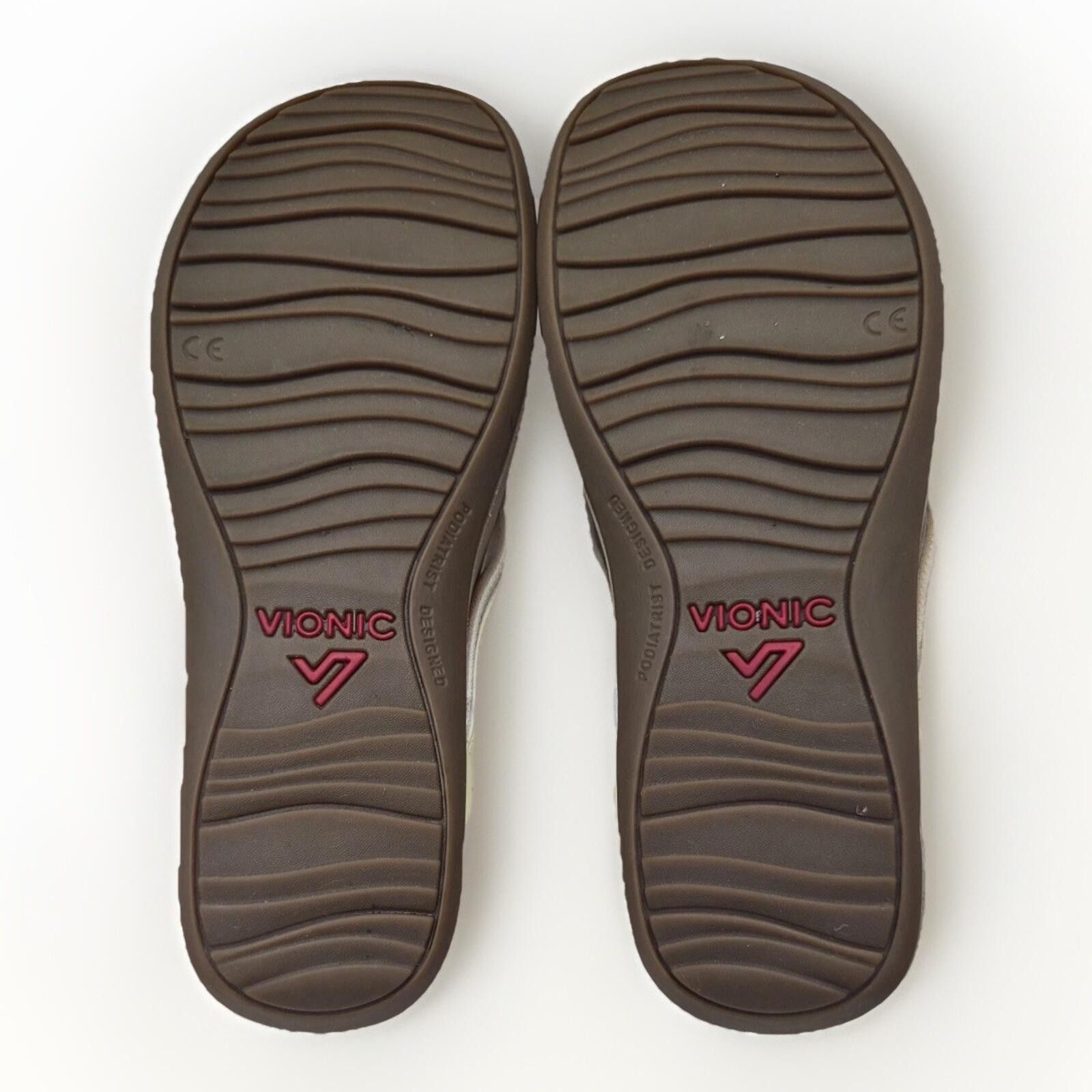 Vionic VIONIC High Tide Sandals Women's Sz 6.5 Beige Leather Flip Size US 9 / IT 39 - 7 Thumbnail