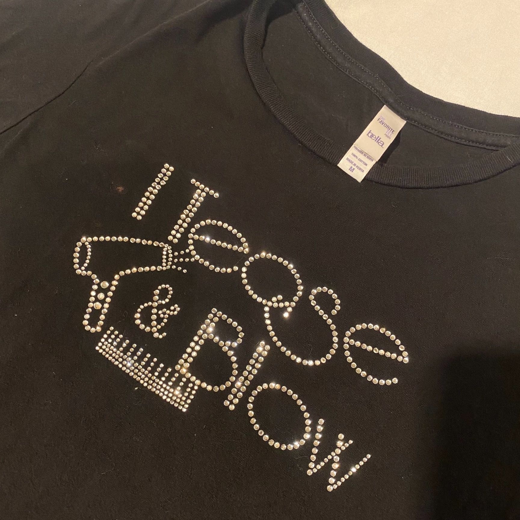 Bell Funny Tshirt Cosmetologist Logo Black S Rhinestone Crystal I Tease & Blow Size S / US 4 / IT 40 - 2 Thumbnail