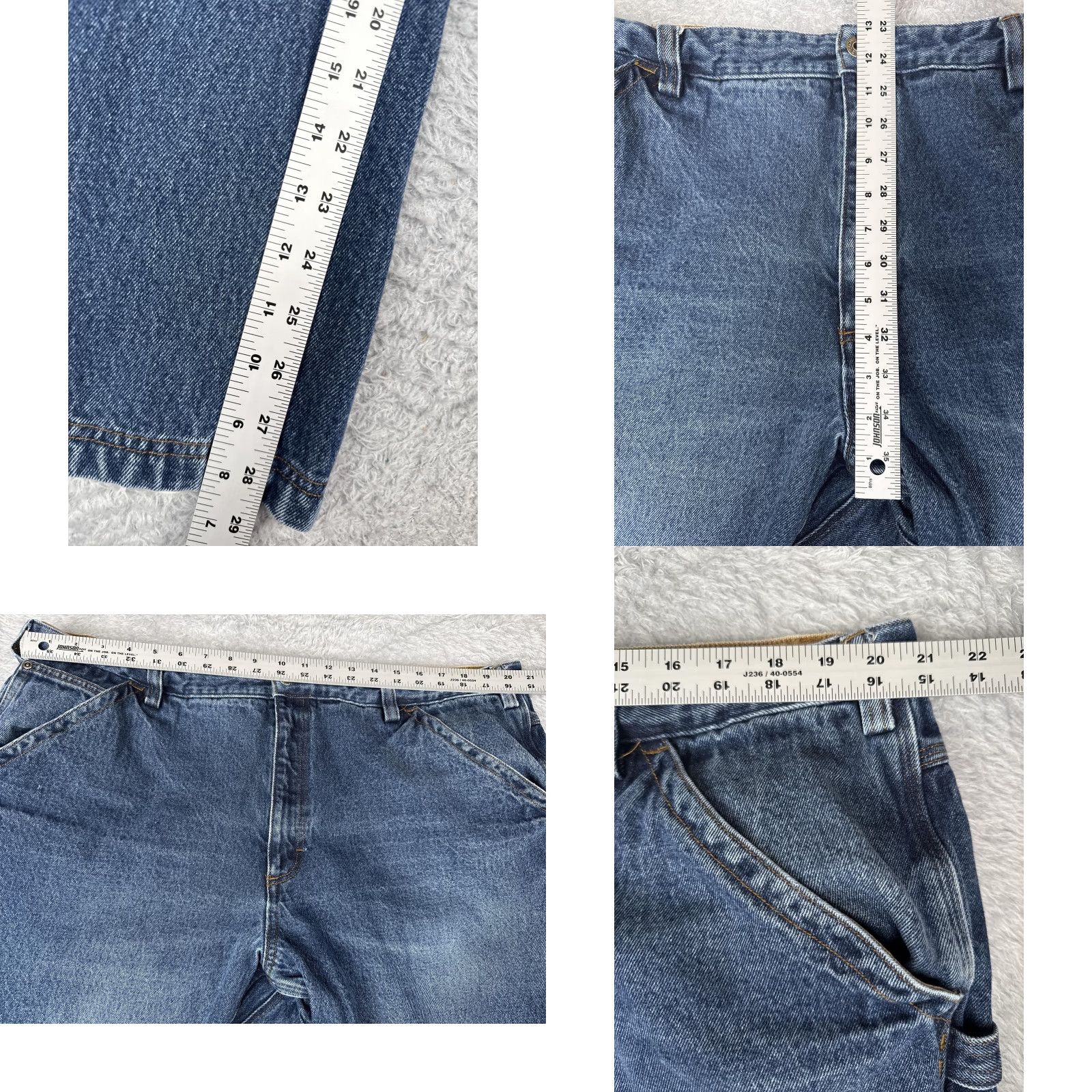 Denime Duluth Carpenter Jeans Mens 44x30 Blue Denim Workwear Hammer Loop Jeans Mens Straight 5-Pocket Denim Cotton USA Logo Vintage No Size US 44 / EU 60 - 8 Thumbnail