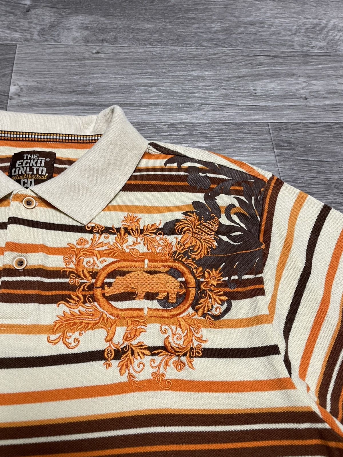 Ecko Unltd. Vintage Ecko Unltd Striped Retro Polo Shirt Hip Hop 90s Size US XL / EU 56 / 4 - 7 Thumbnail
