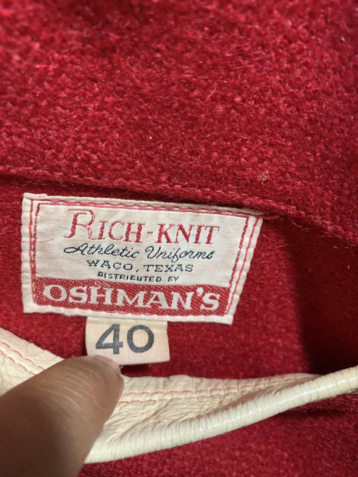 Vintage 🔥RARE VTG OSHMAN’S RICH KNIT STADIUM JACKET WOOL/LEATHER Size US M / EU 48-50 / 2 - 7 Thumbnail