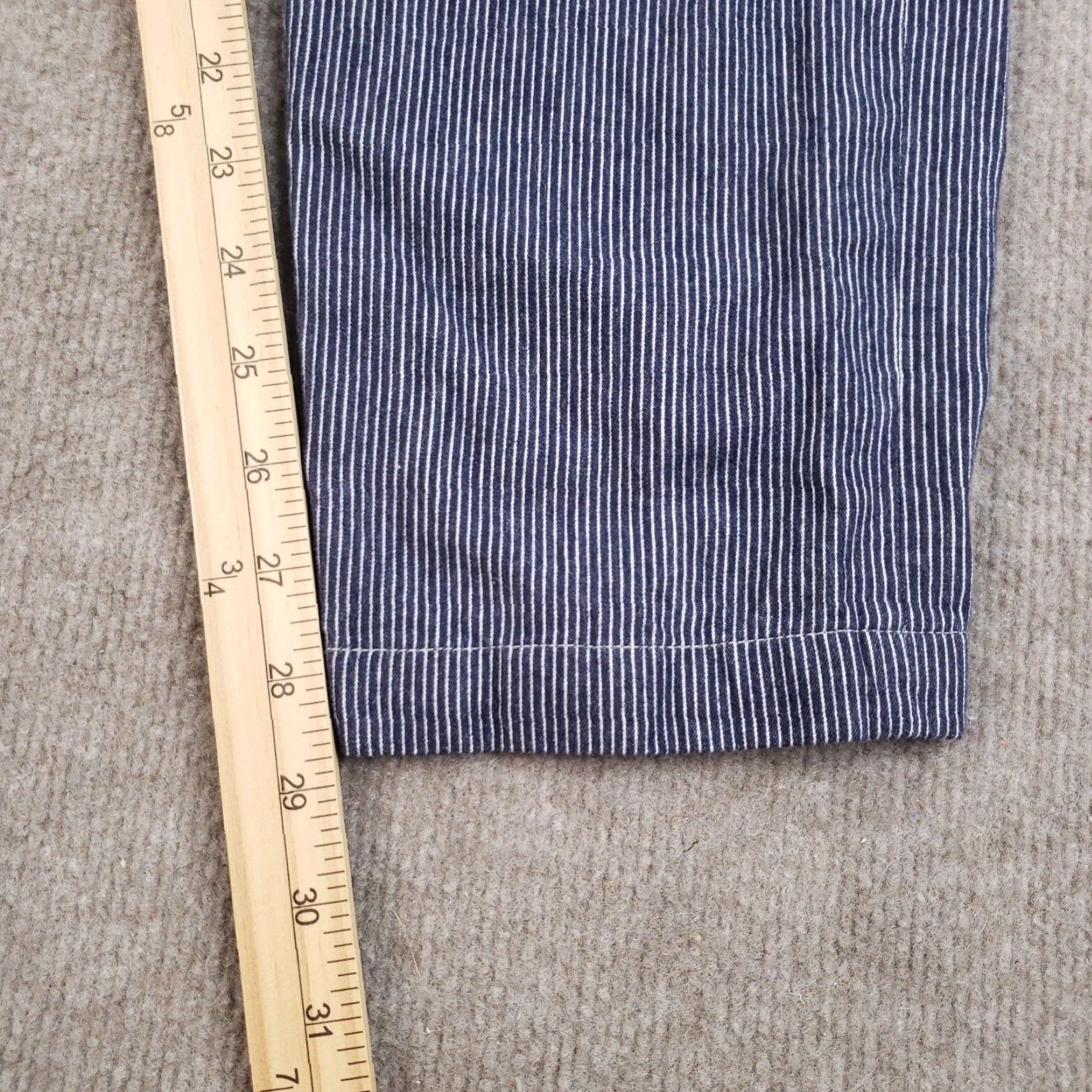 Vince Vince Womens Size 8 Pants (32x29) Blue White Striped Knit Pleated Straight Leg Size 32" / US 10 / IT 46 - 3 Thumbnail