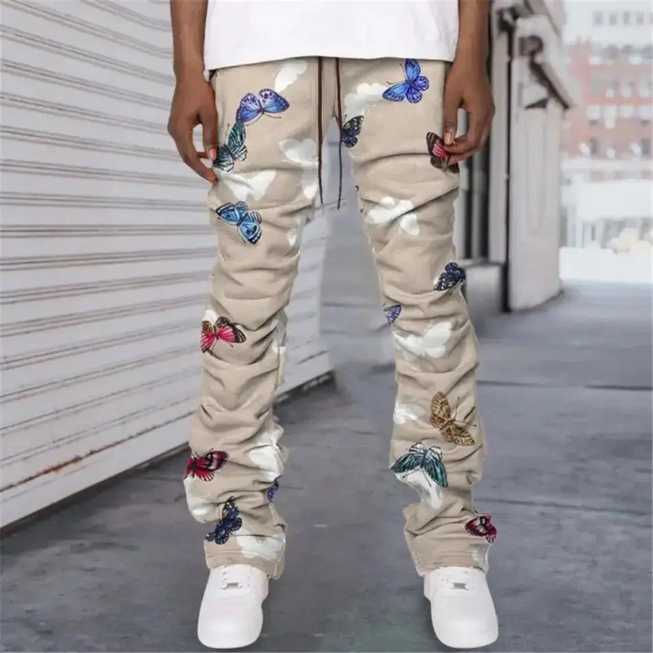 Japanese Brand HipHop Cargo Pants Butterfly Print Hippie Streetwear Size US 32 / EU 48 - 1 Thumbnail