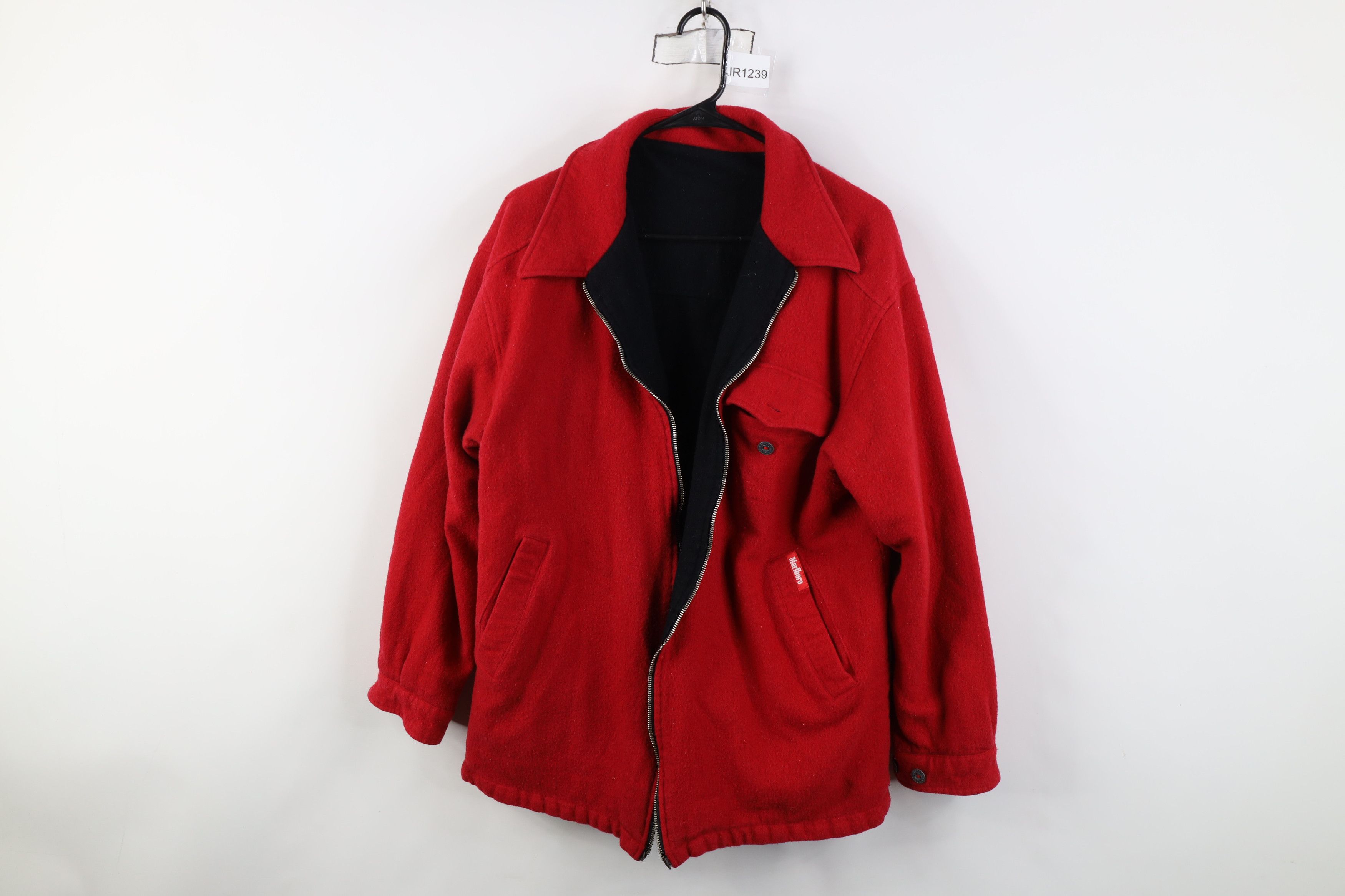 Marlboro AS IS Vintage 90s Marlboro Reversible Wool Bomber Jacket Size US M / EU 48-50 / 2 - 1 Thumbnail