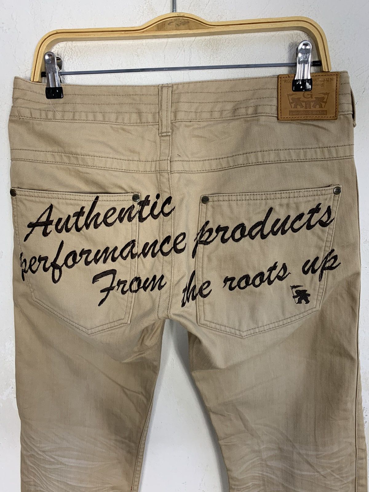 Gotcha 90s Gotcha Surf Brown Denim Jeans Embroidery Quotes Size US 32 / EU 48 - 4 Thumbnail