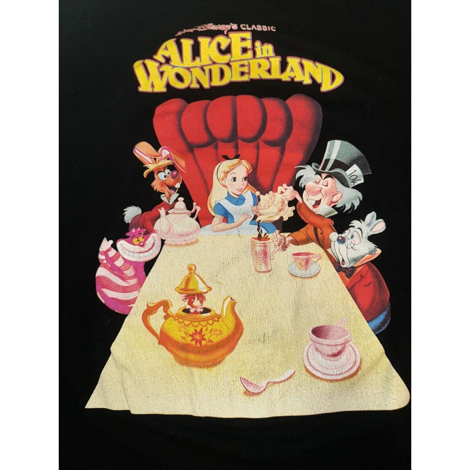Band Tees × Disney Disney Alice And Wonderland Tea Party T-Shirt Black XL 22x27 Size US XL / EU 56 / 4 - 2 Thumbnail