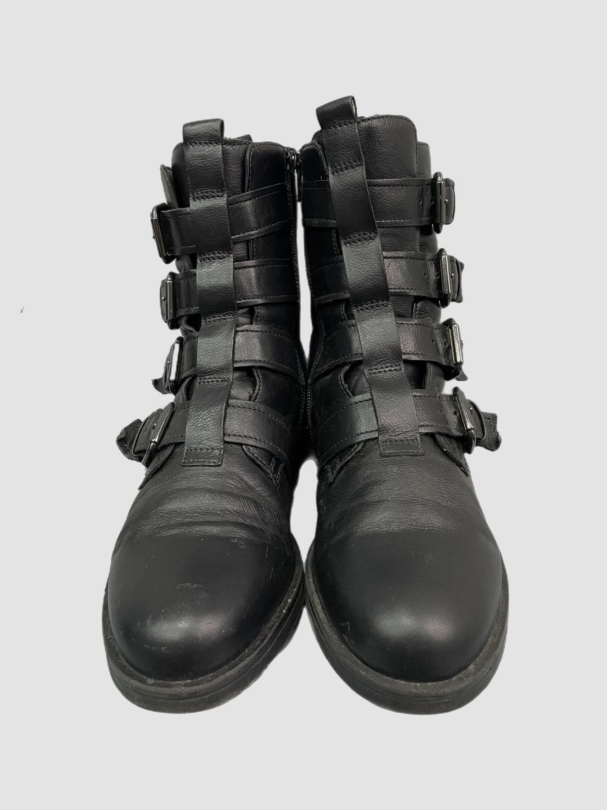 Hedi Slimane Belted margiela style Leather Buckle Combat Boots Gothic Size US 7.5 / EU 40-41 - 4 Thumbnail