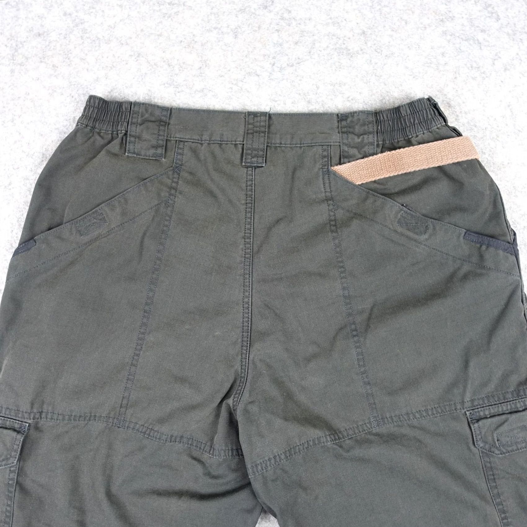 Vintage 5.11 Tactical Cargo Pants Mens 32x31 Green Elastic Waist Ripstop Workwear Cargo Pocket Pants Mens Green 5.11 Taclite Pro Size US 32 / EU 48 - 6 Thumbnail