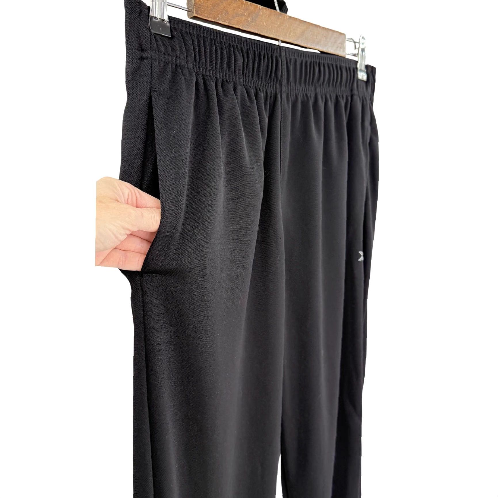 Vintage Xersion Black Track Pants Tapered Quick Dry Elastic Waist Mens Unisex Adults S Athletic Pants Casual Activewear Running Gym Size US 29 - 4 Thumbnail