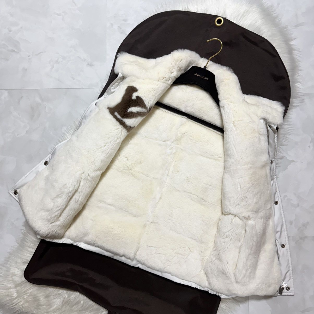 Runway Louis Vuitton Rabbit Fur Reversible Down Vest