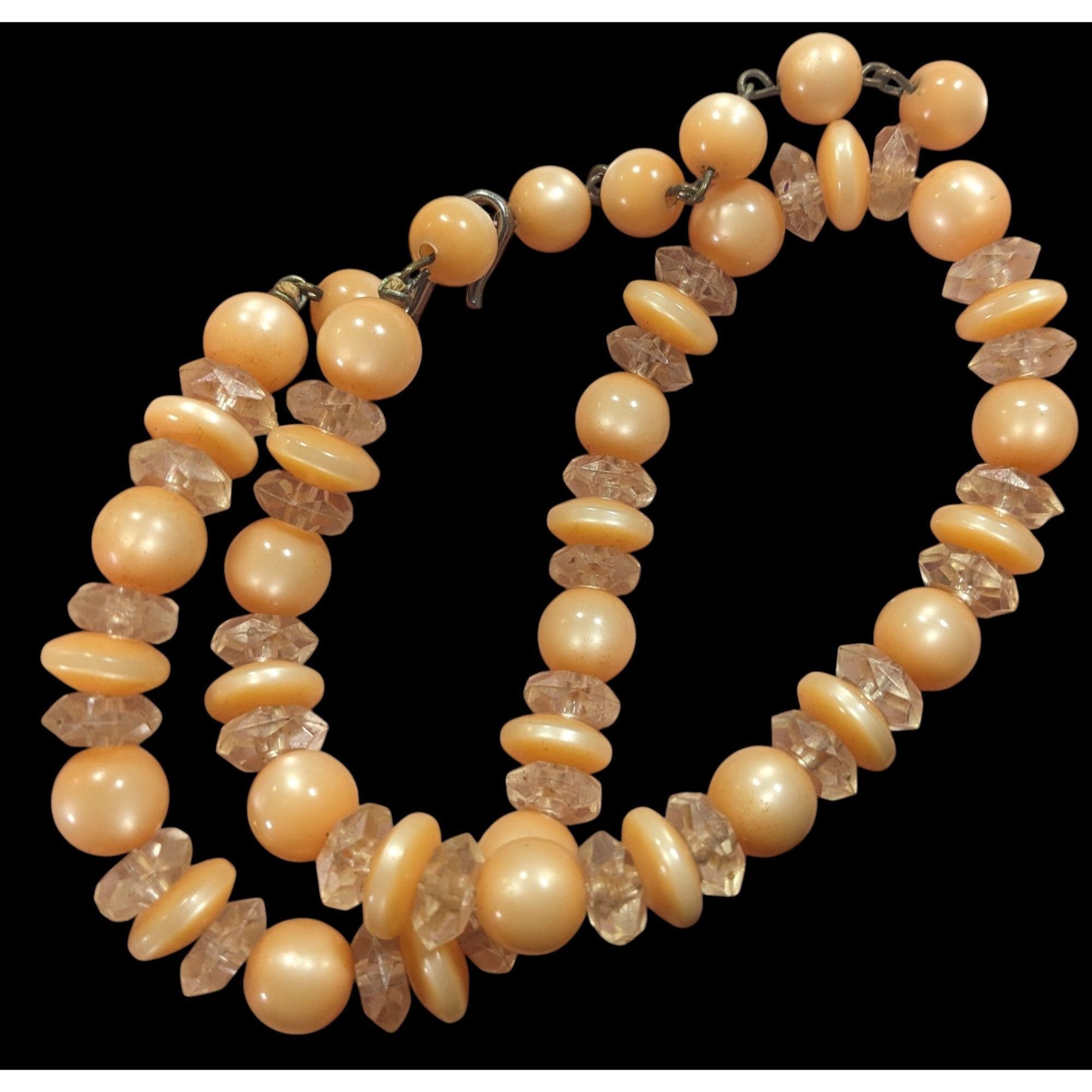Other Vintage Orange Moonglow Lucite Beaded Necklace Size ONE SIZE - 3 Thumbnail