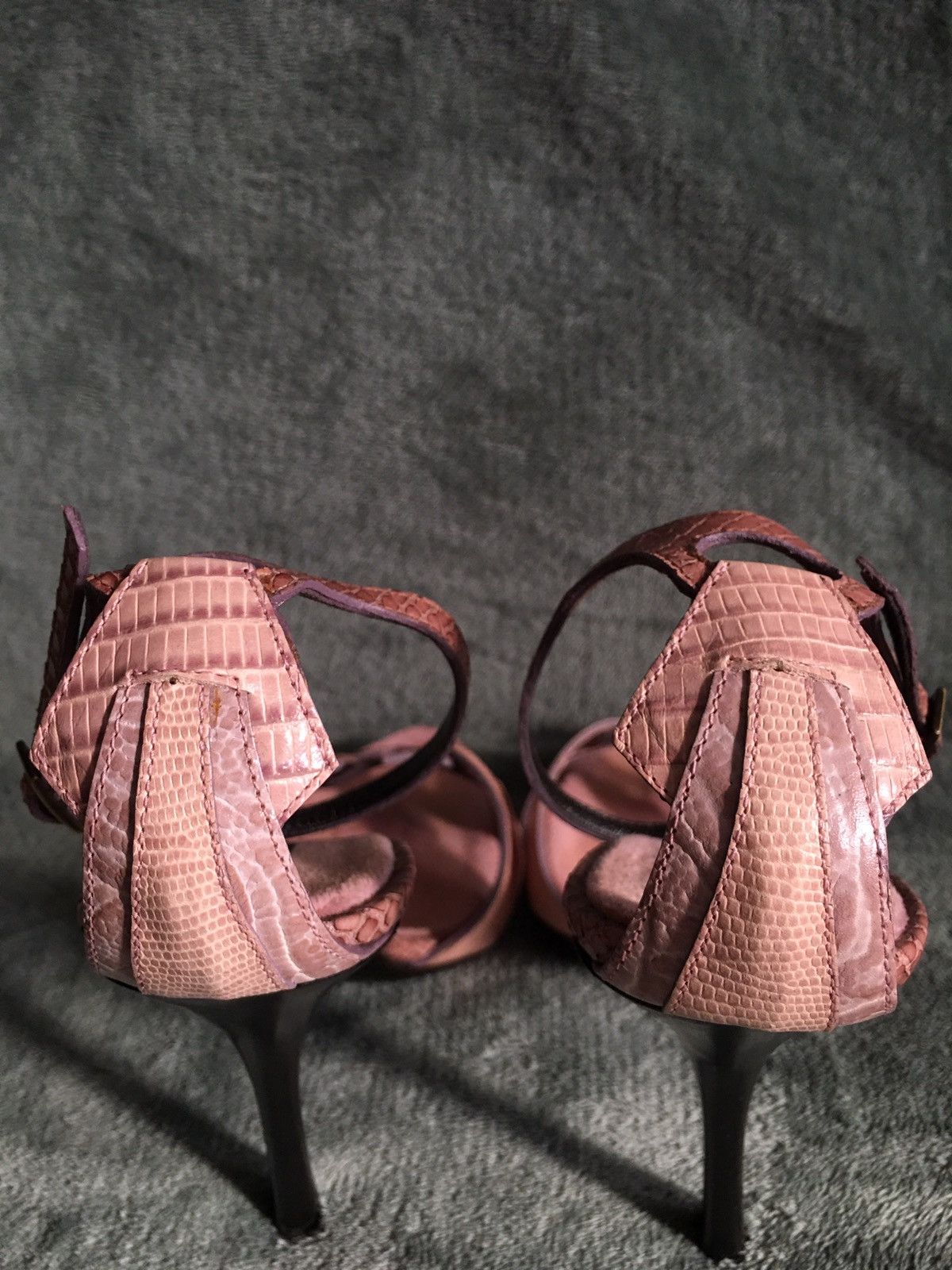 Roberto Cavalli Roberto Cavalli Snakeskin Strappy Leather Heels Sandals EU37 Size US 7 / IT 37 - 8 Thumbnail