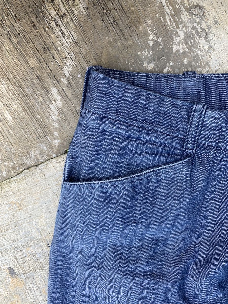 Designer × Katharine Hamnett London Hamnett Harringbone Cotton Twill Flare Pants Size 29" - 4 Thumbnail