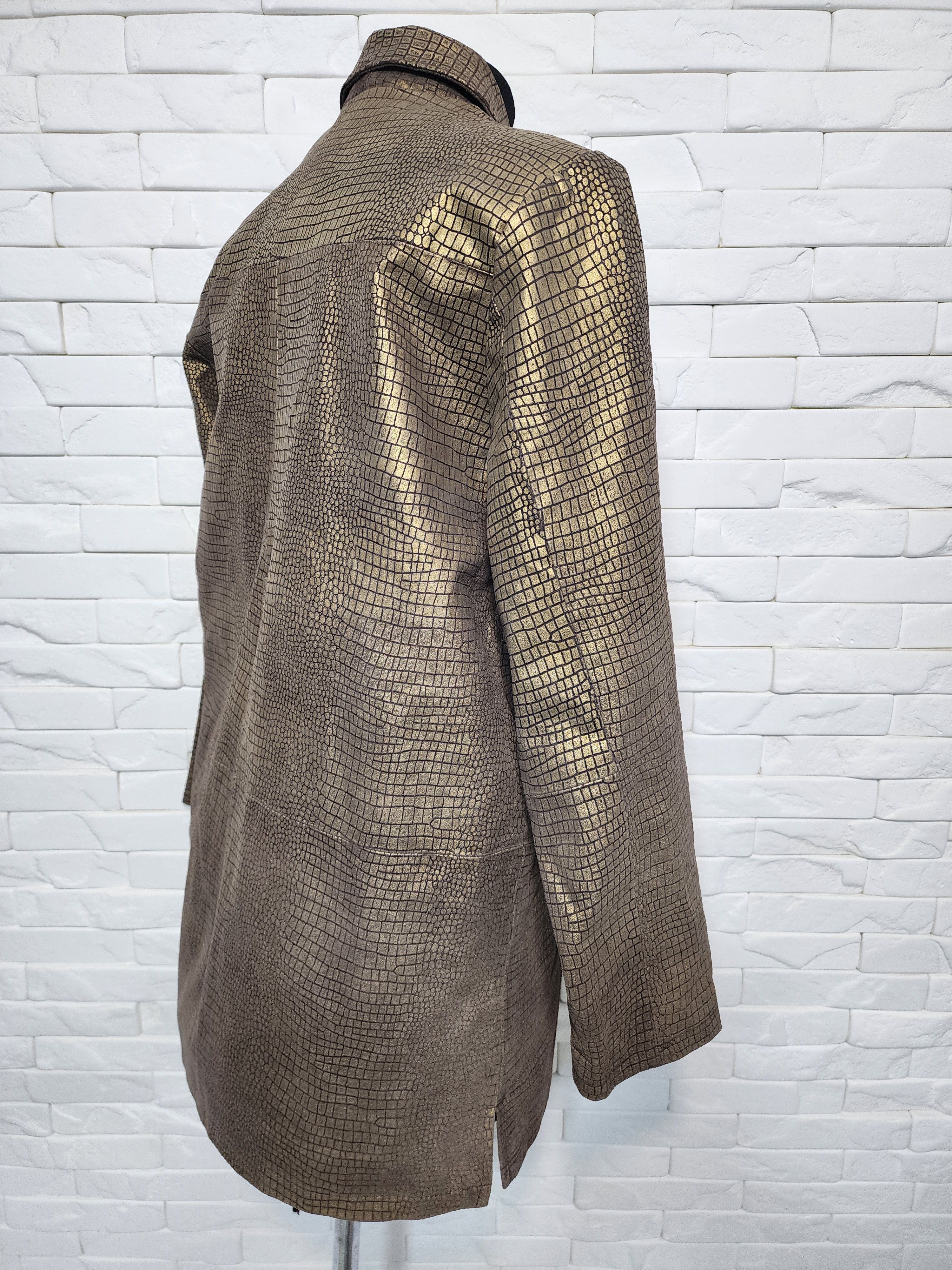 Genuine Leather Women's leather jacket in gold color. Size L / US 10 / IT 46 - 5 Thumbnail