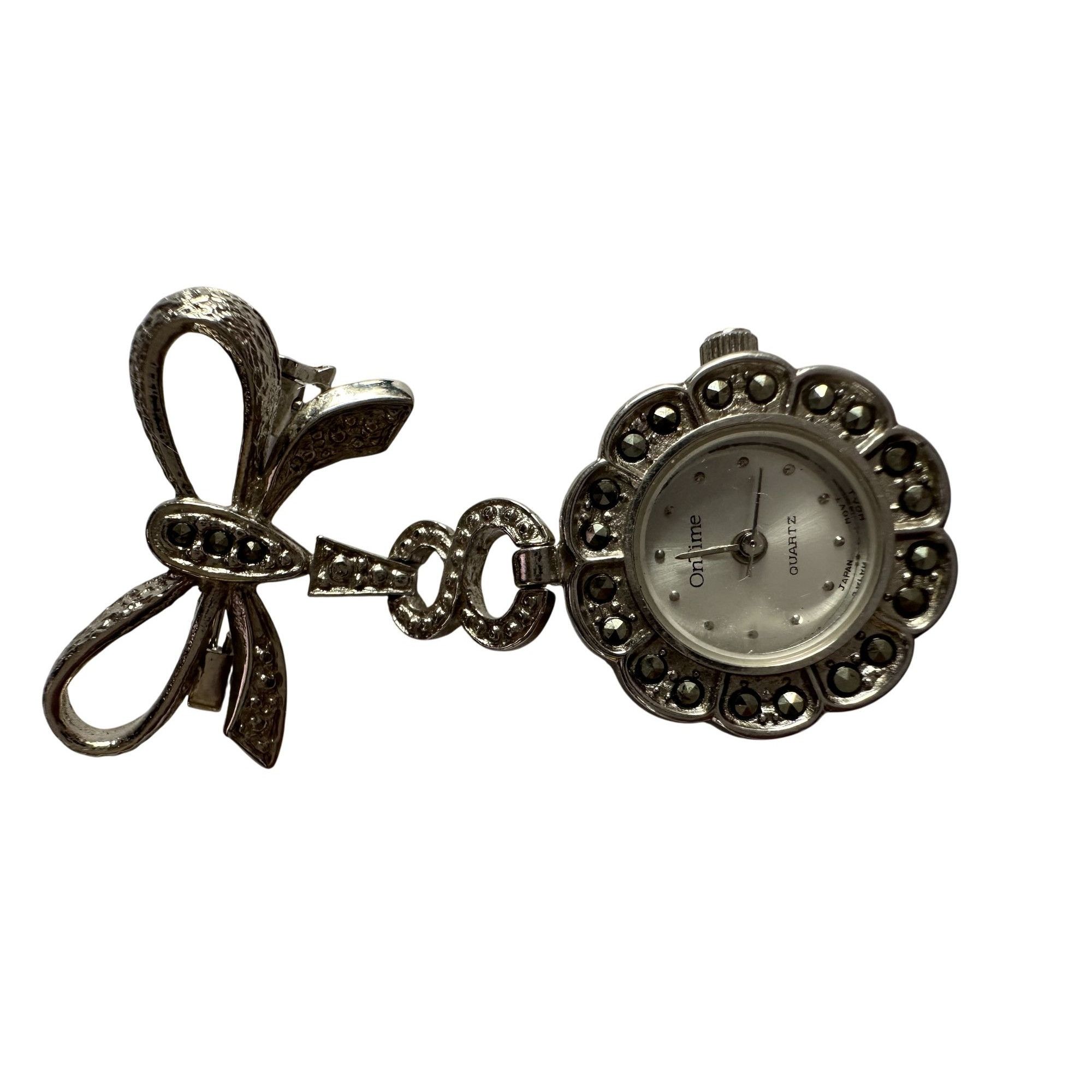 Other Vintage Silver Tone OnTime Quartz Japan Movt Lapel Brooch Wa Size ONE SIZE - 5 Thumbnail